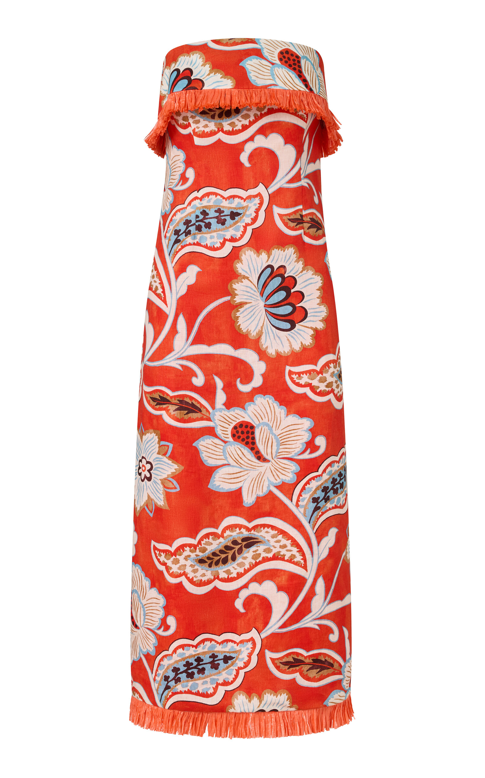 Roame. Roame Tamara Firinge Linen Maxi Dress In Pink