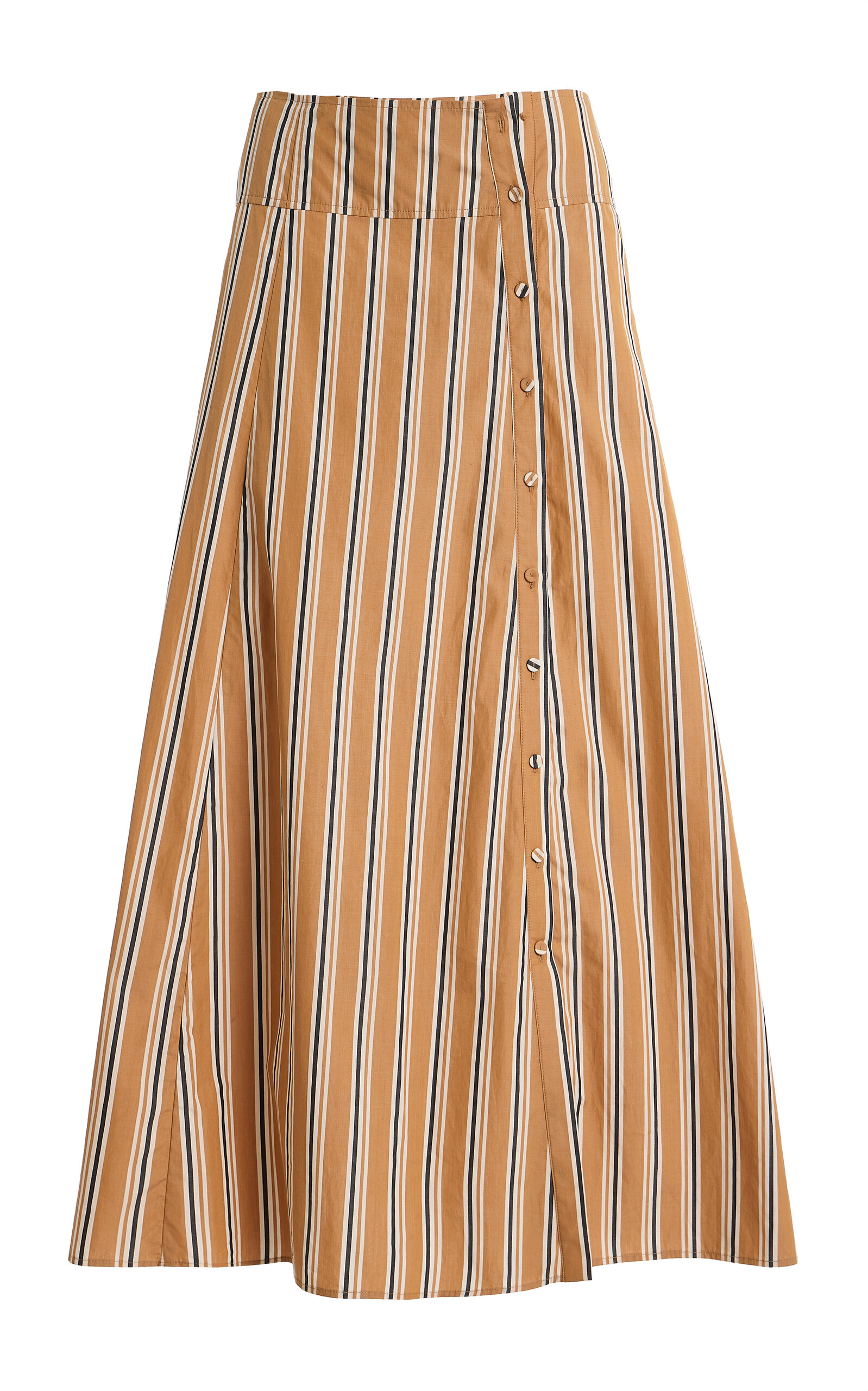 Ulla Johnson Rosenne Striped Cotton Midi Skirt
