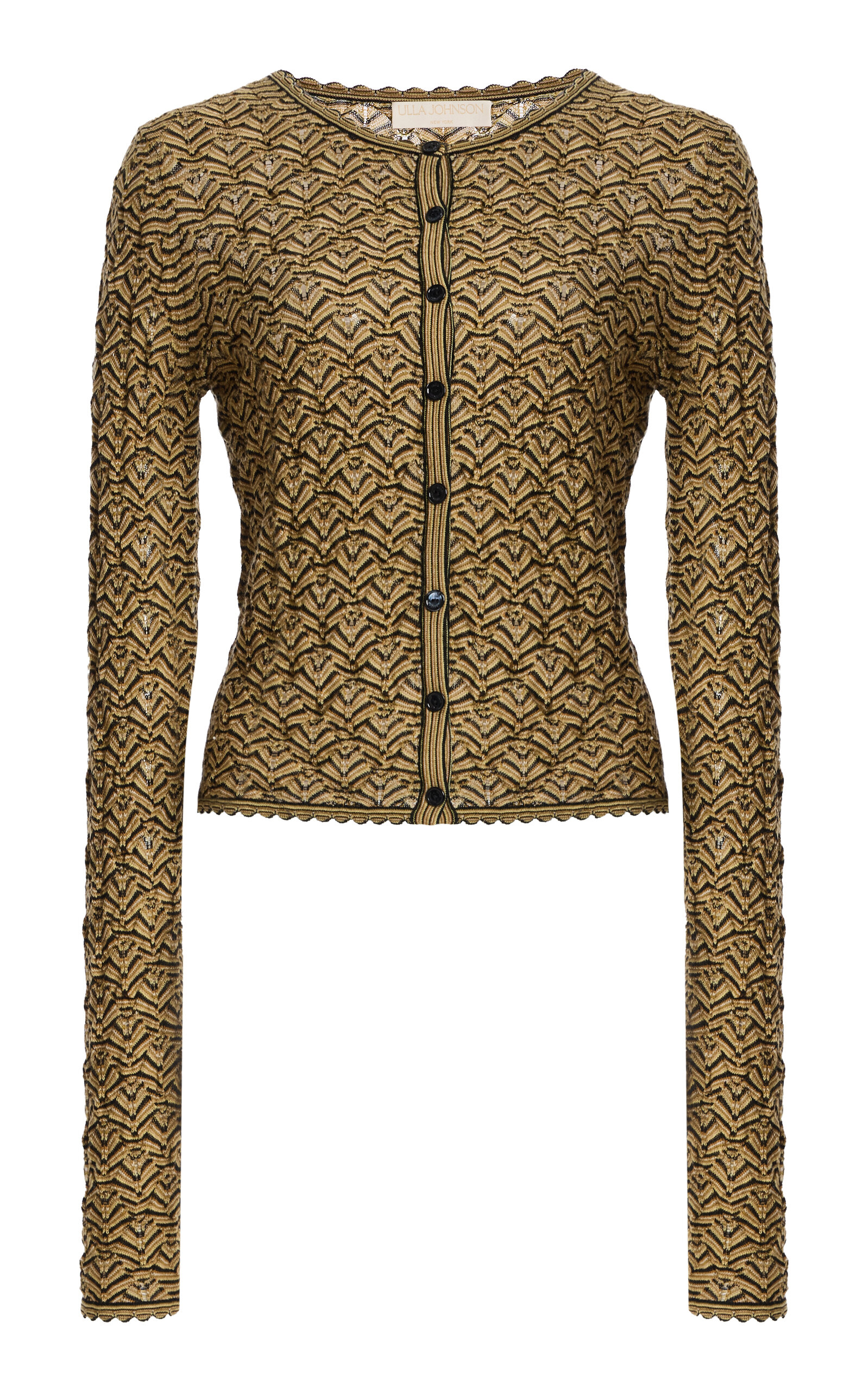 Ulla Johnson Vivienne Patterned Merino-wool Cardigan In Neutral