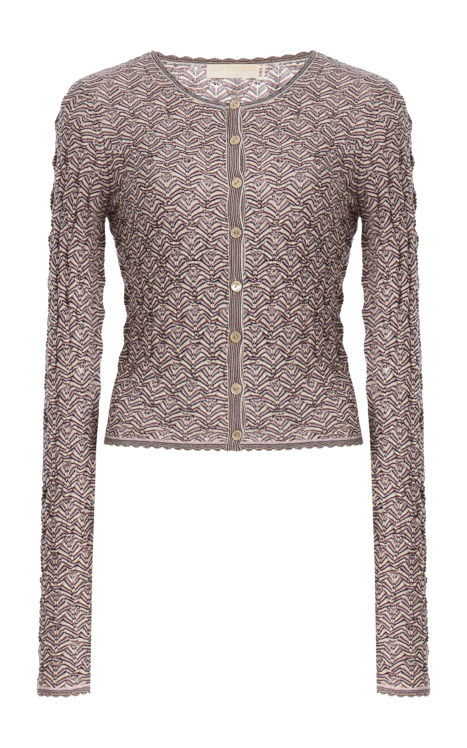Ulla Johnson Vivienne Patterned Merino-wool Cardigan In Gray