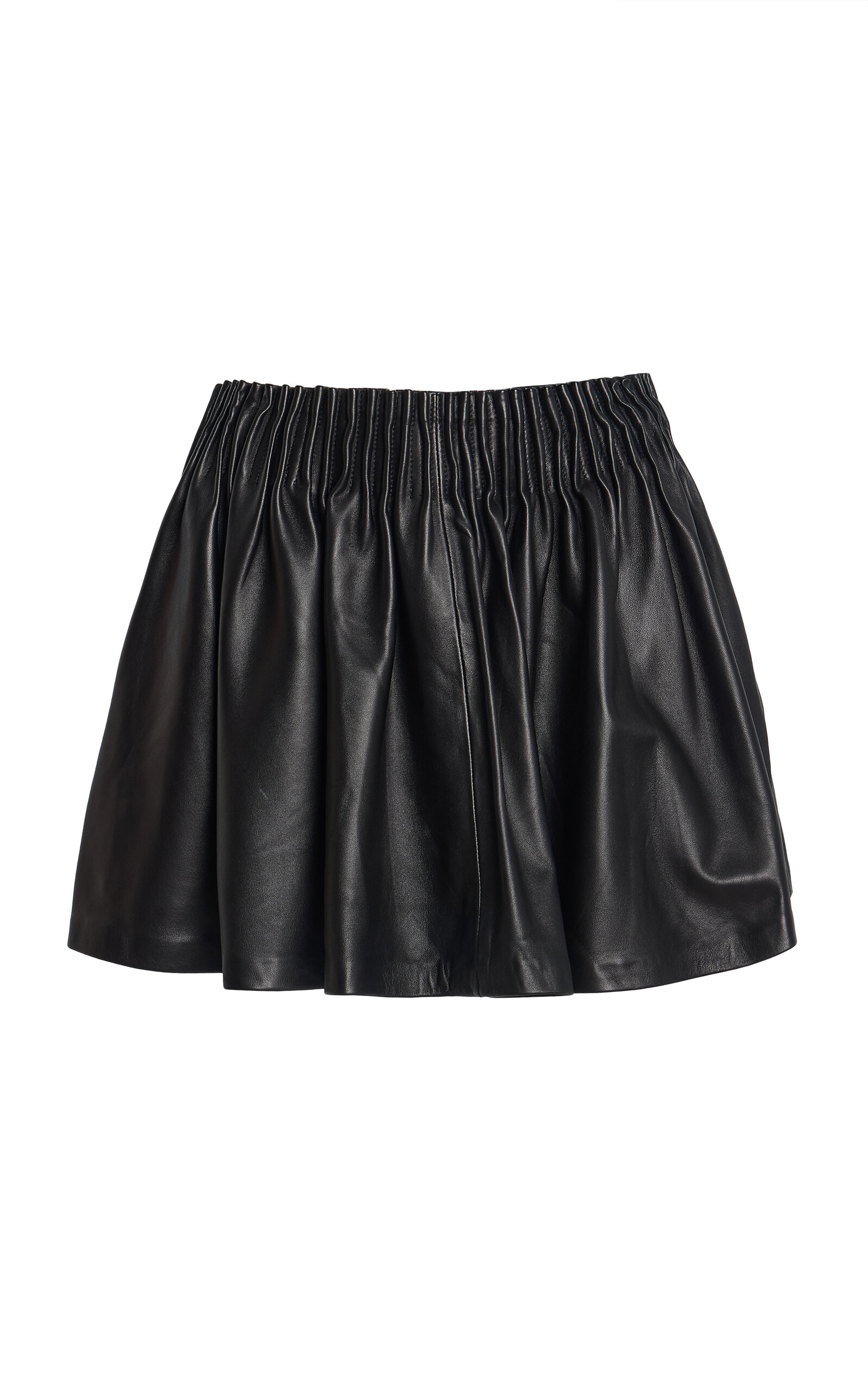 Ulla Johnson Monika Gathered Leather Mini Skirt - Moda Operandi