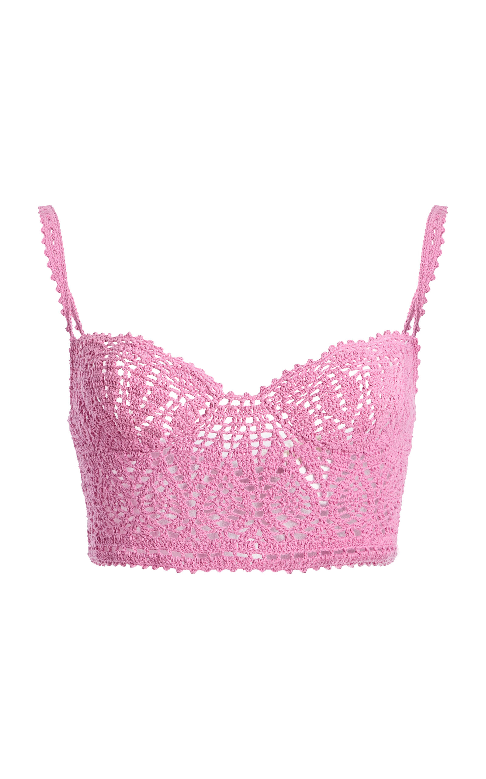 Ulla Johnson Imani Cropped Knit Cotton Cami Top In Pink