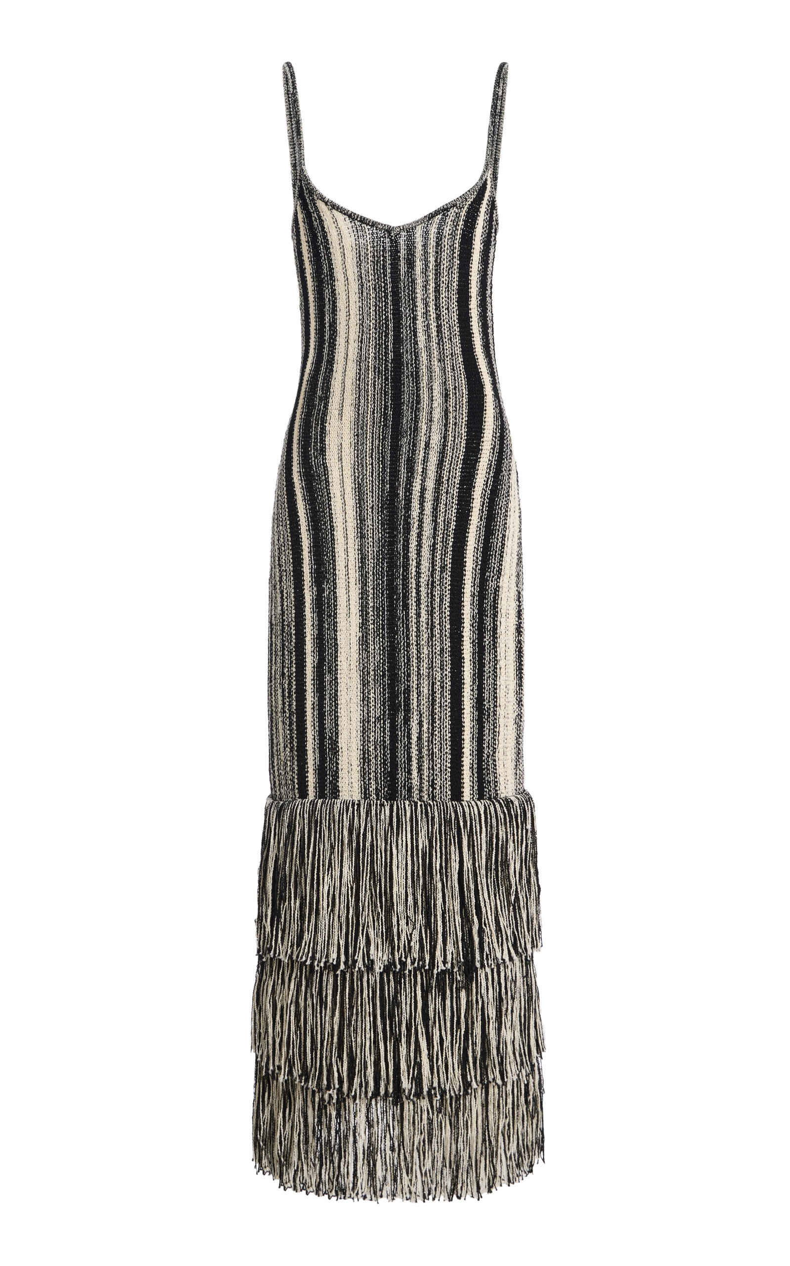 Ulla Johnson Nadine Fringed Knit Maxi Dress In Multi