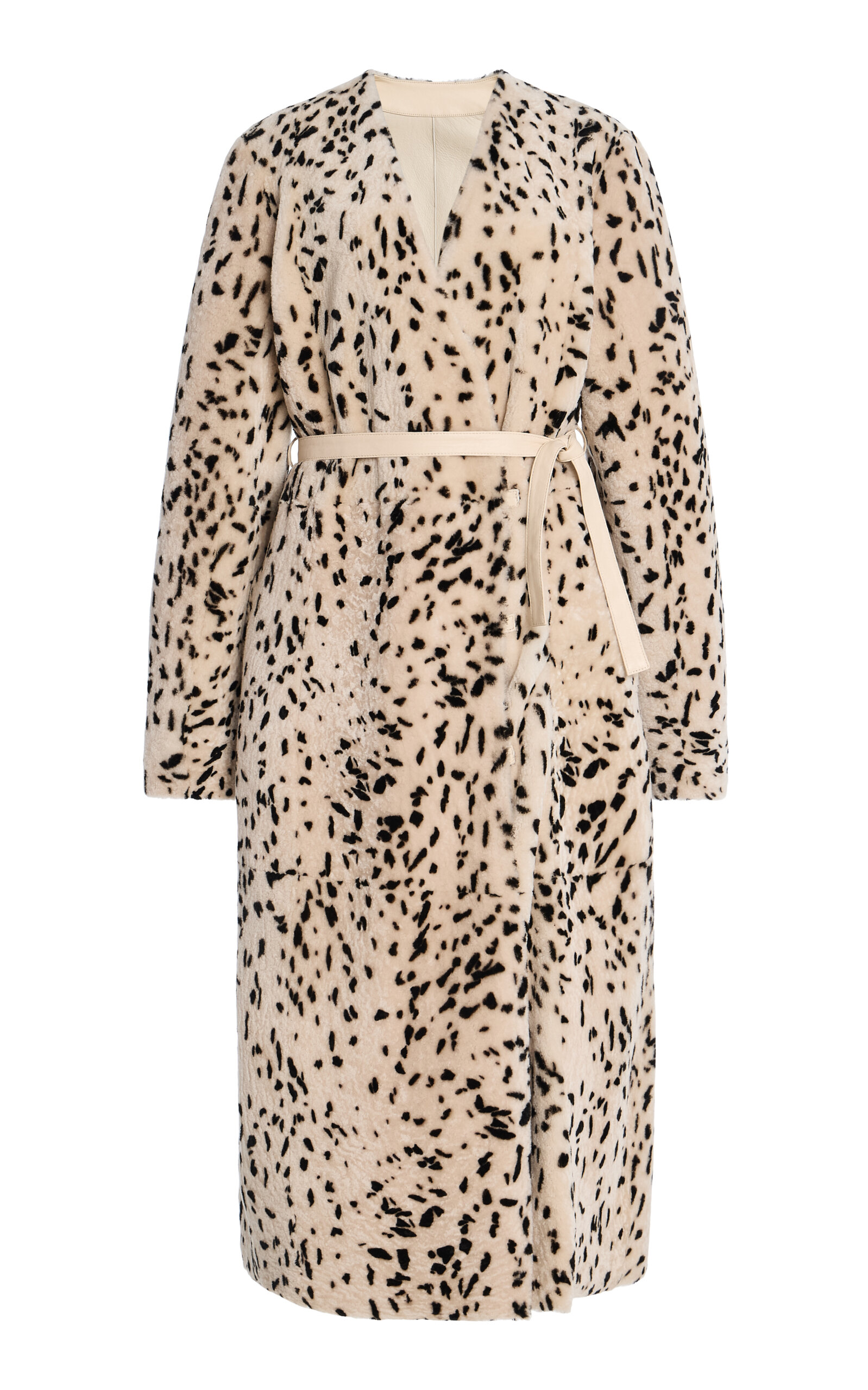 Ulla Johnson Yvonne Patterned Shearling Coat In Multi