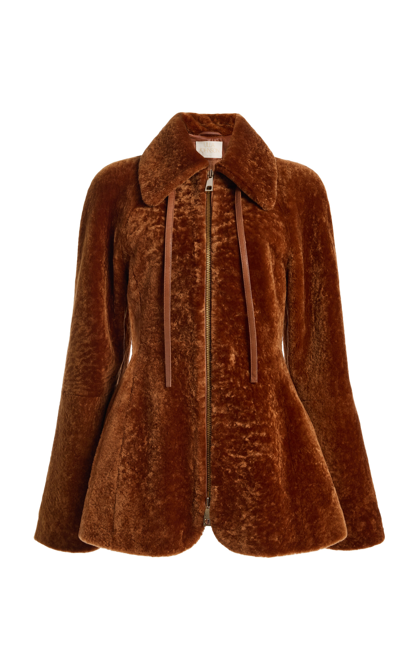 Ulla Johnson Oona Zip-up Shearling Coat In Neutral