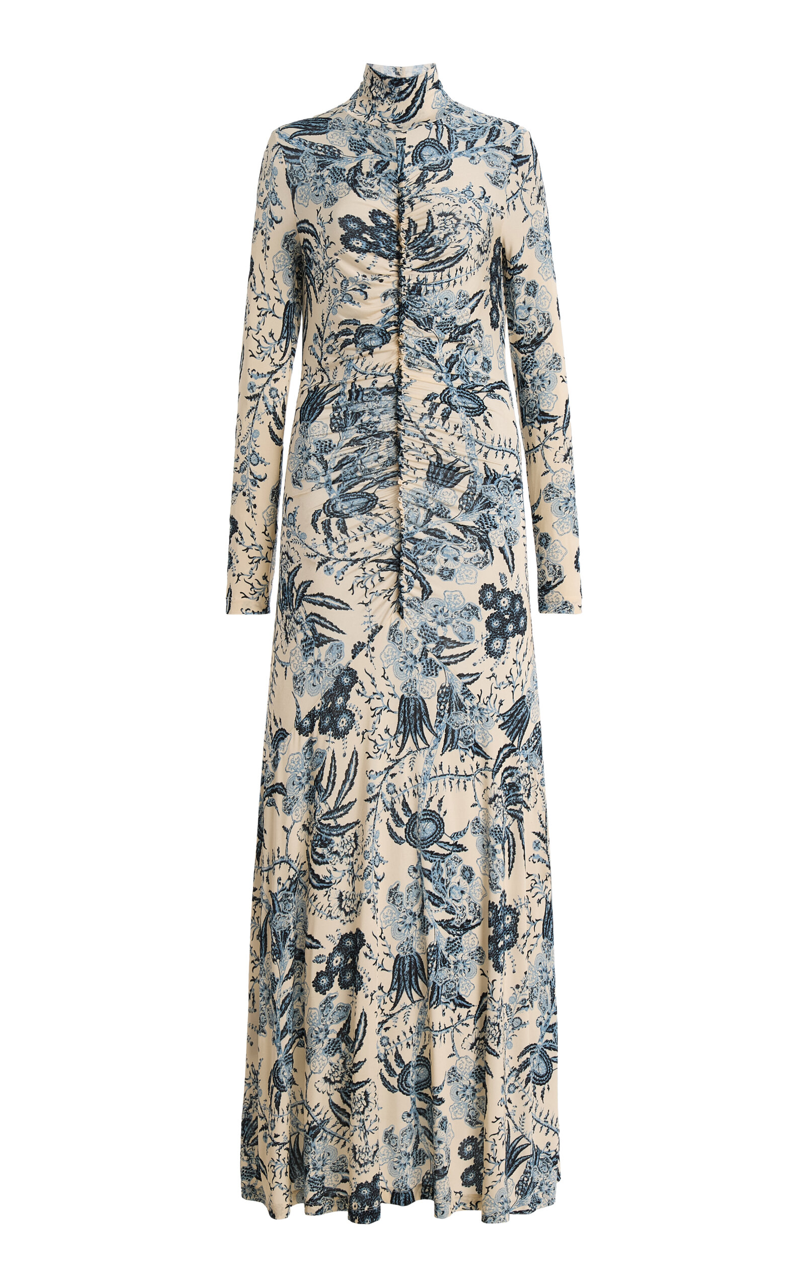 Ulla Johnson Ida Ruched Maxi Dress In Blue