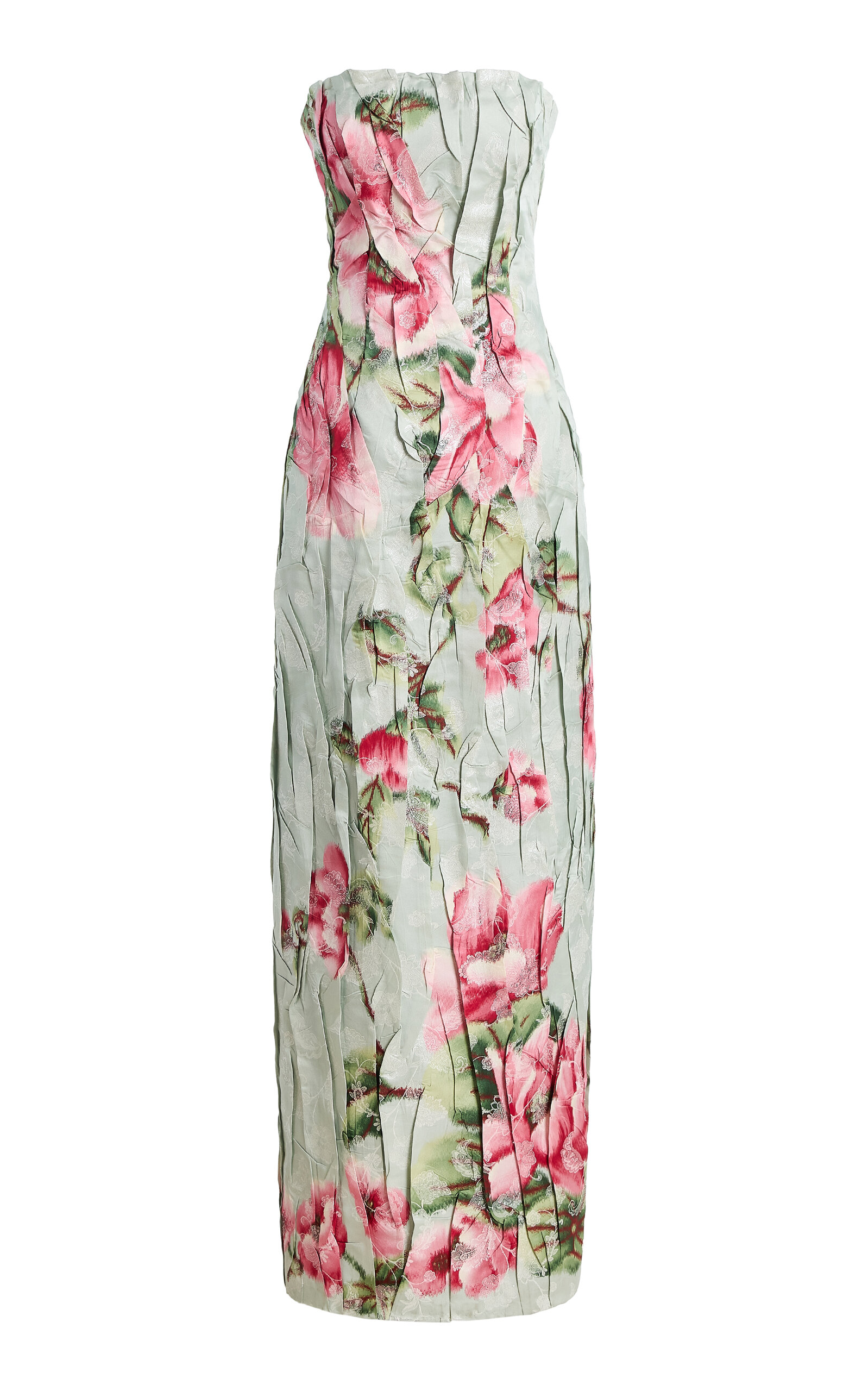 Oscar de la Renta Floral Chine Fil Coupé Jacquard Gown - Moda Operandi