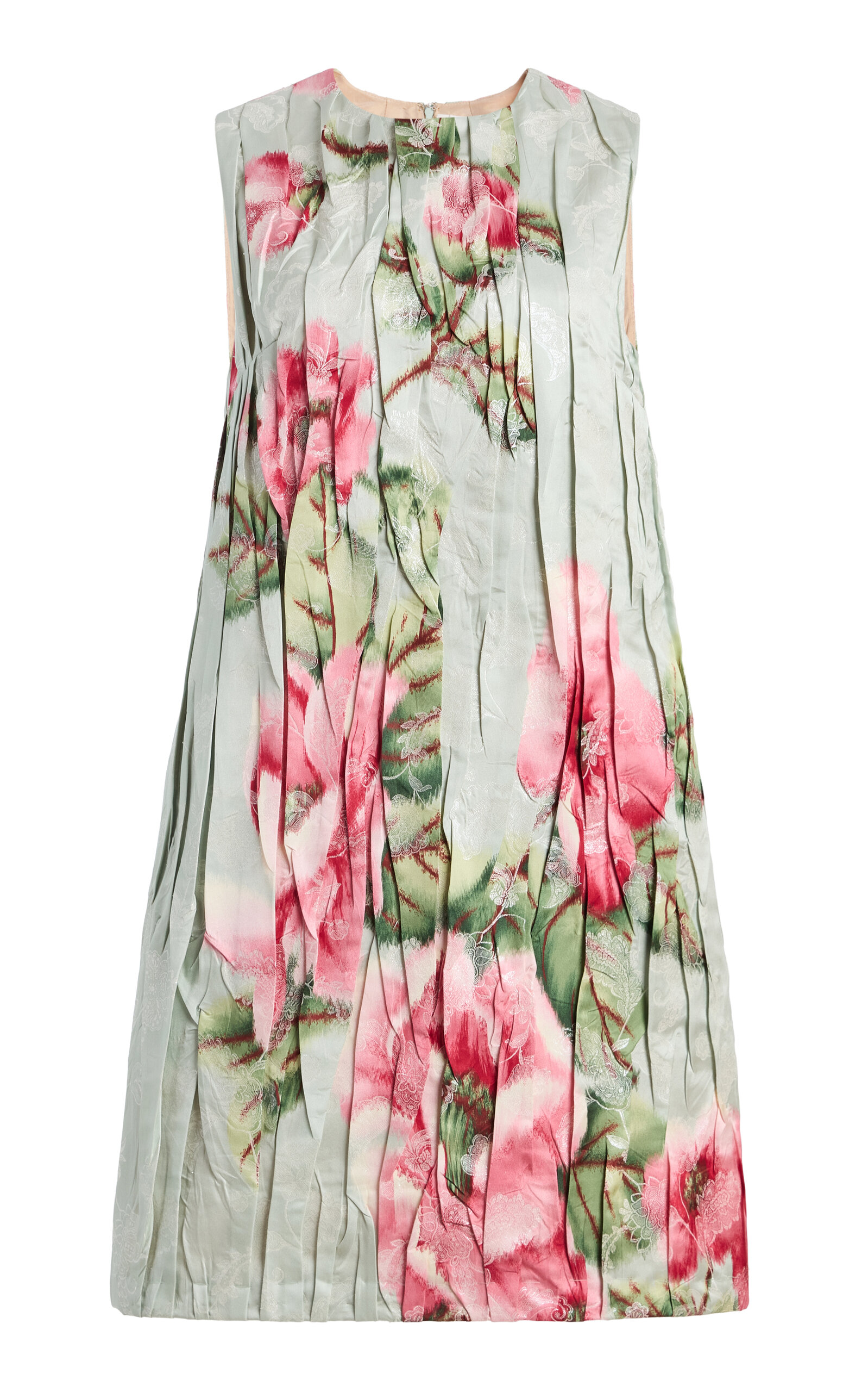 Oscar De La Renta Floral Chine Fil Coupé Jacquard Mini Dress In Pink