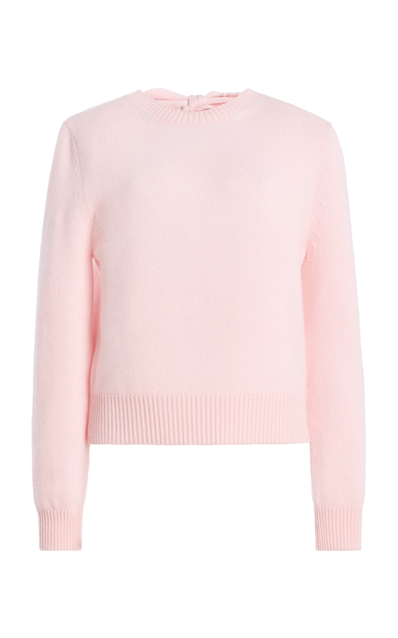 Oscar De La Renta Open-back Virgin-wool Sweater In Pink