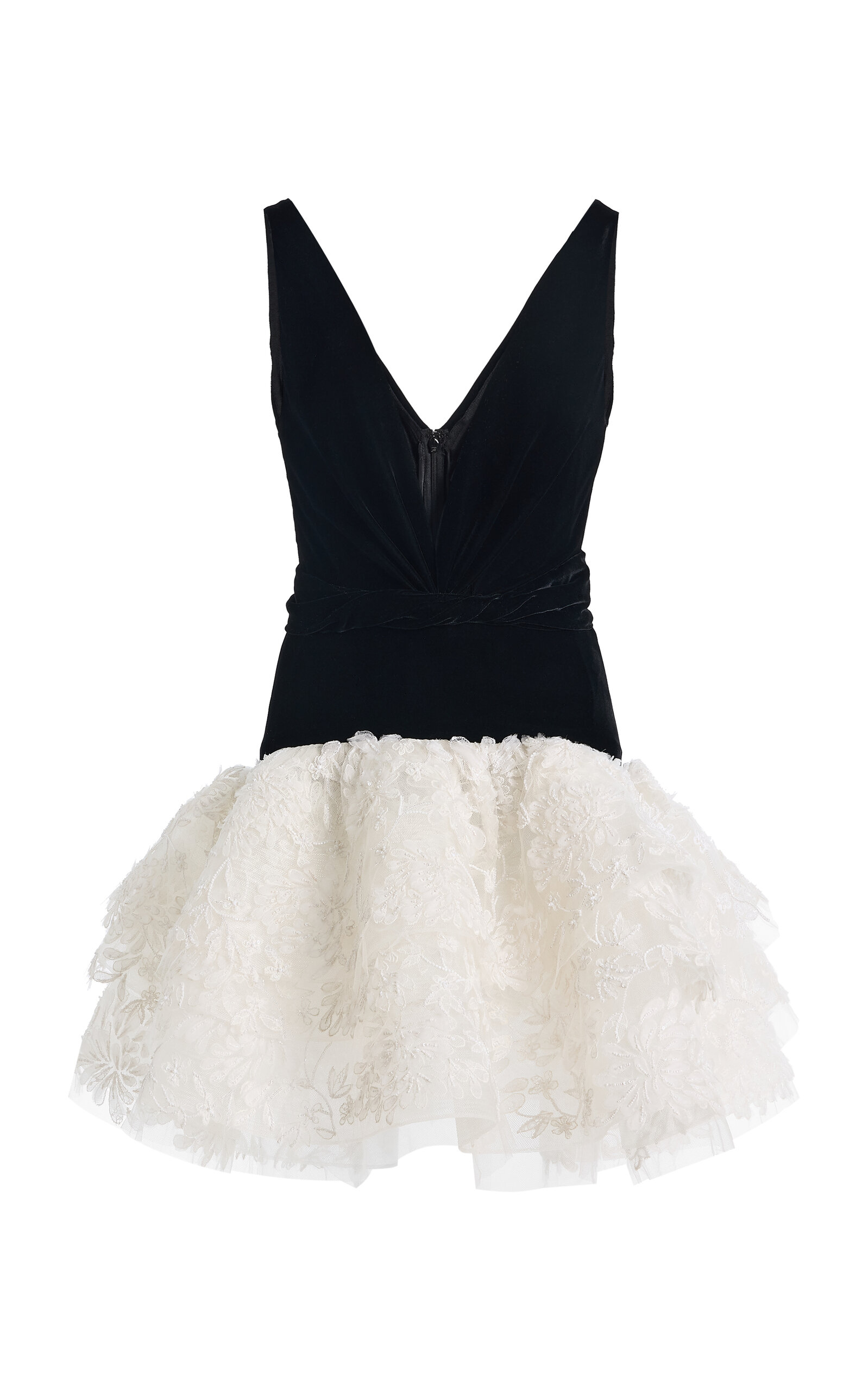 Oscar De La Renta Chrysanthemum Lace Cocktail Mini Dress In Multi