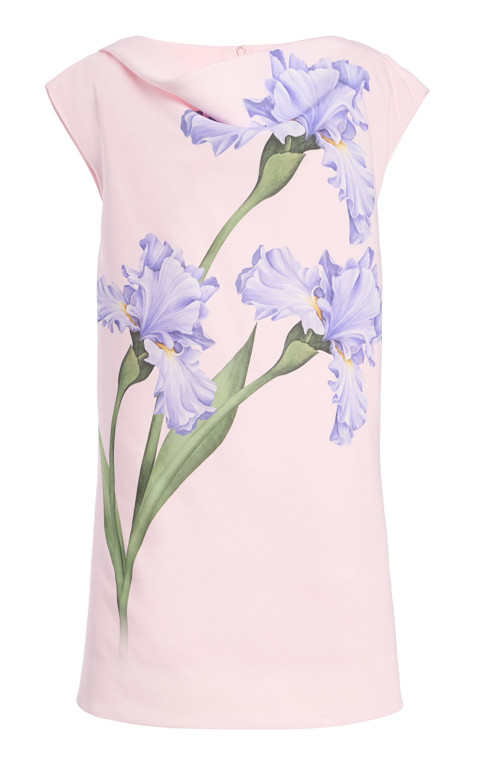 Oscar De La Renta Painted Iris Faille Cocktail Mini Dress In Pink