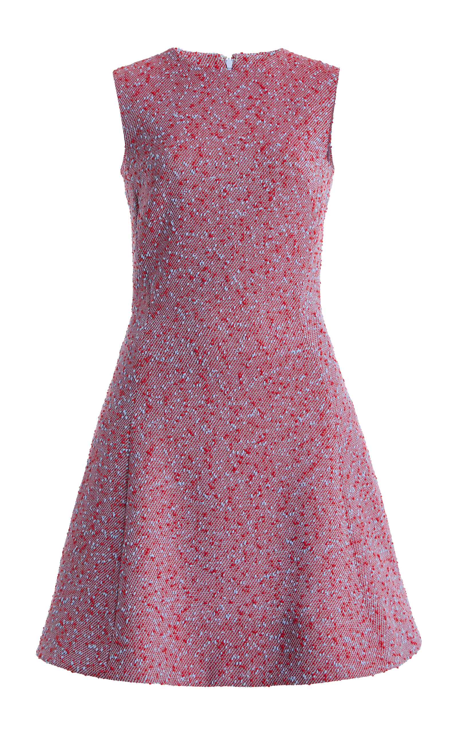 Oscar De La Renta Slubby Wool-tweed Gauze Mini Dress In Multi