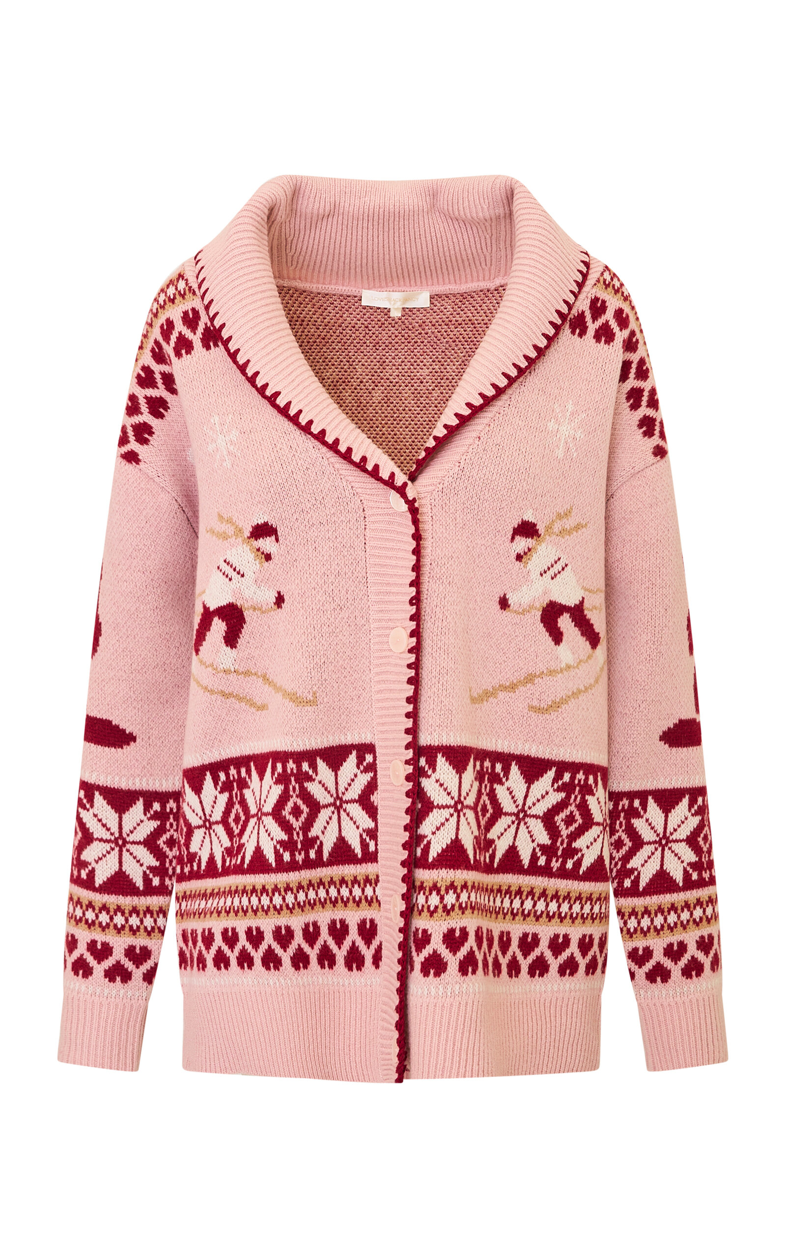 Loveshackfancy Frelle Wool Cardigan In Pink