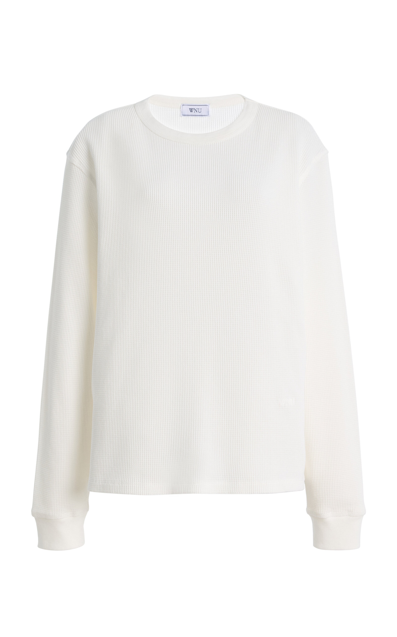 With Nothing Underneath - Exclusive Bessette Waffled Cotton Top - Ivory - UK 8 - Moda Operandi