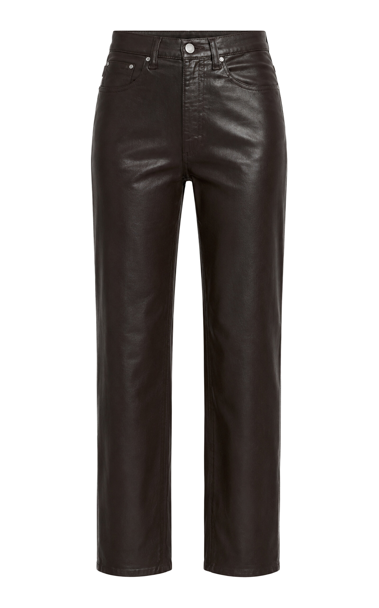 Dl1961 Karmine Refined Wide Leg Sculptsystem™ Coated Jeans In Brown