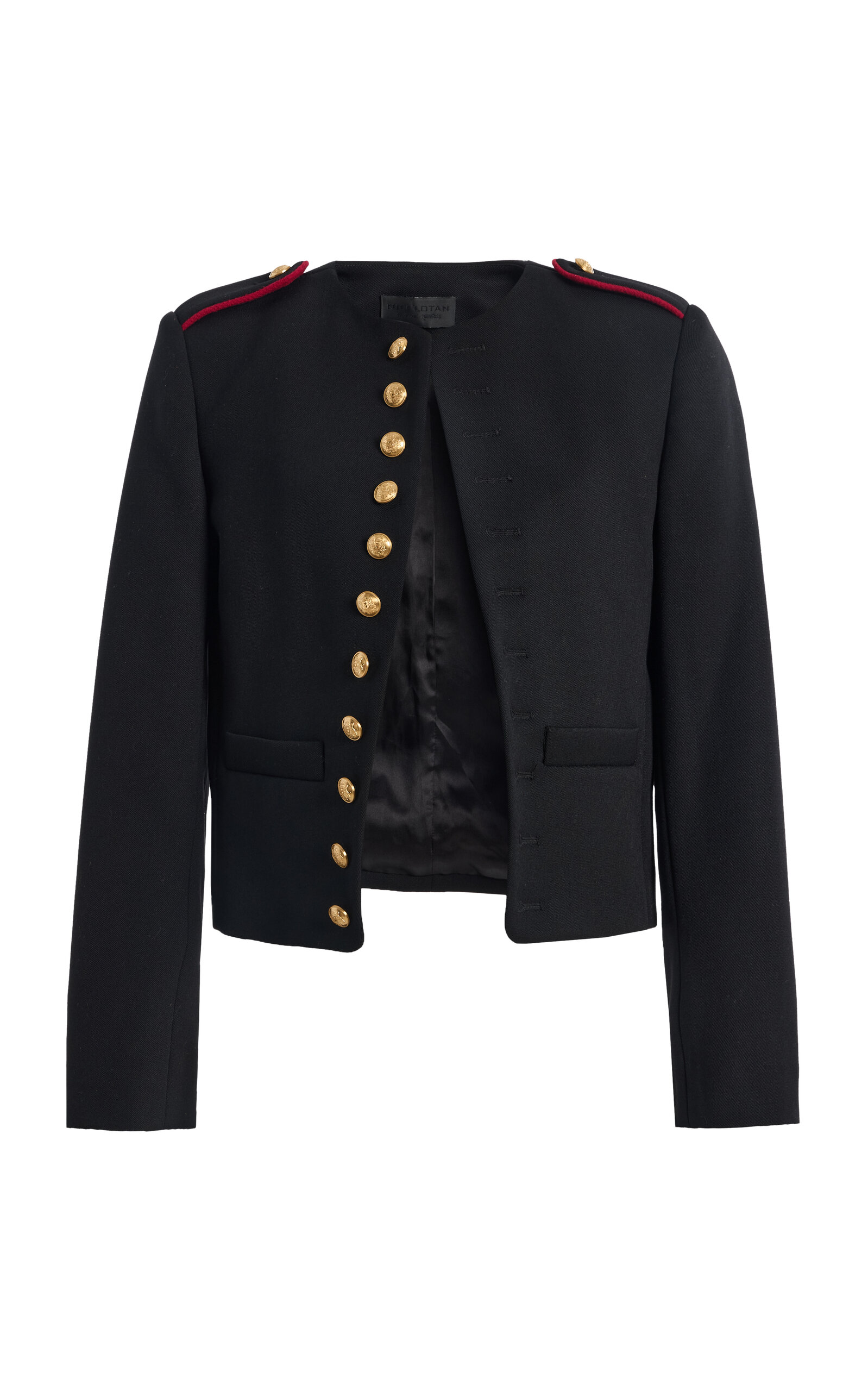 Nili Lotan Noe Short Wool Jacket In Black