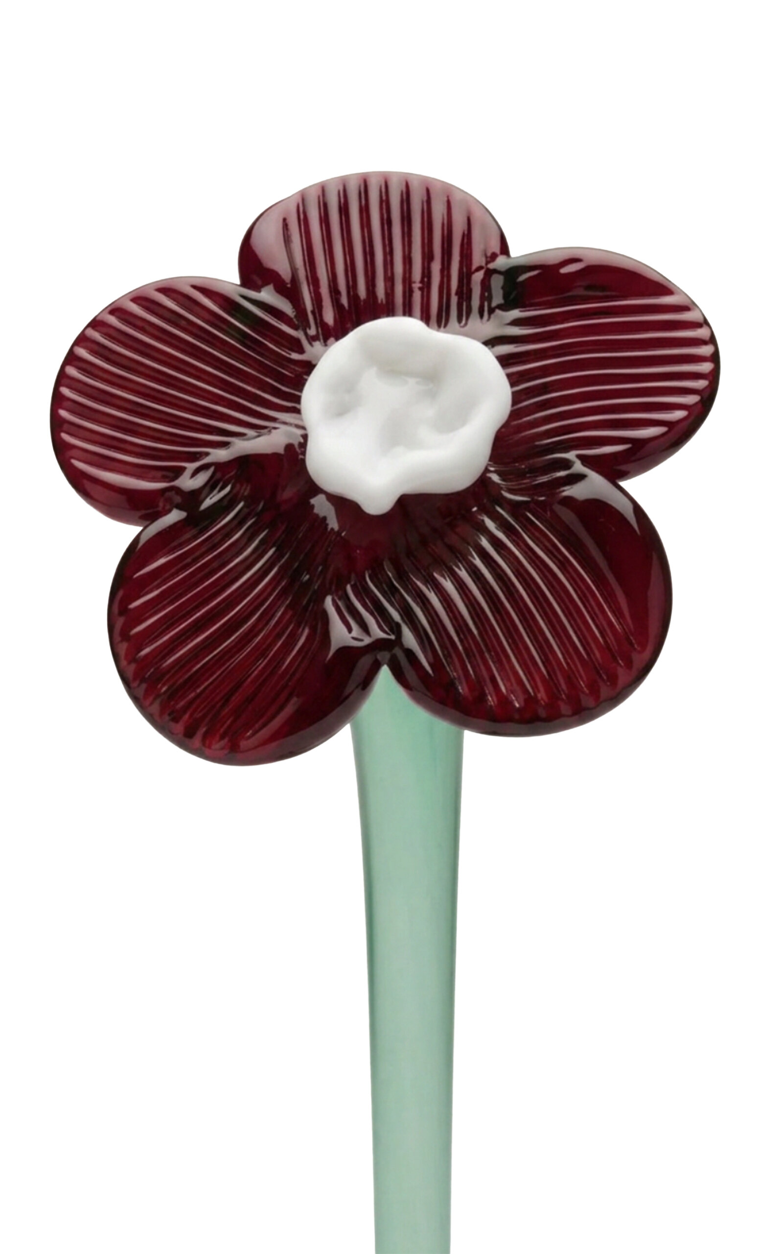 Lucie Claudia Podrabska - Mouthblown Crystal Glass Flower - Burgundy
