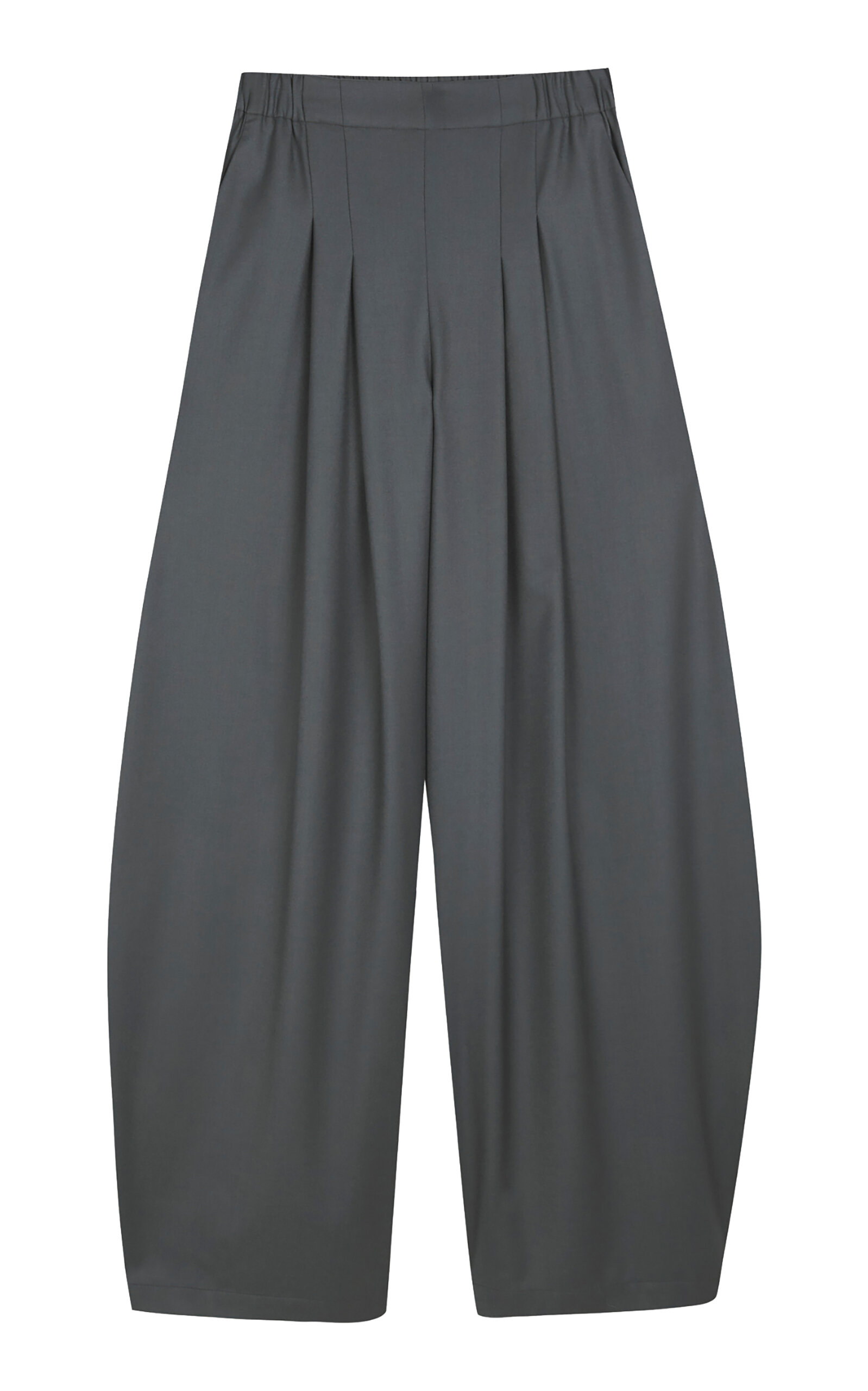 Cortana - Ahora Pleated Wool Wide leg Pants - Navy - FR 40 - Moda Operandi