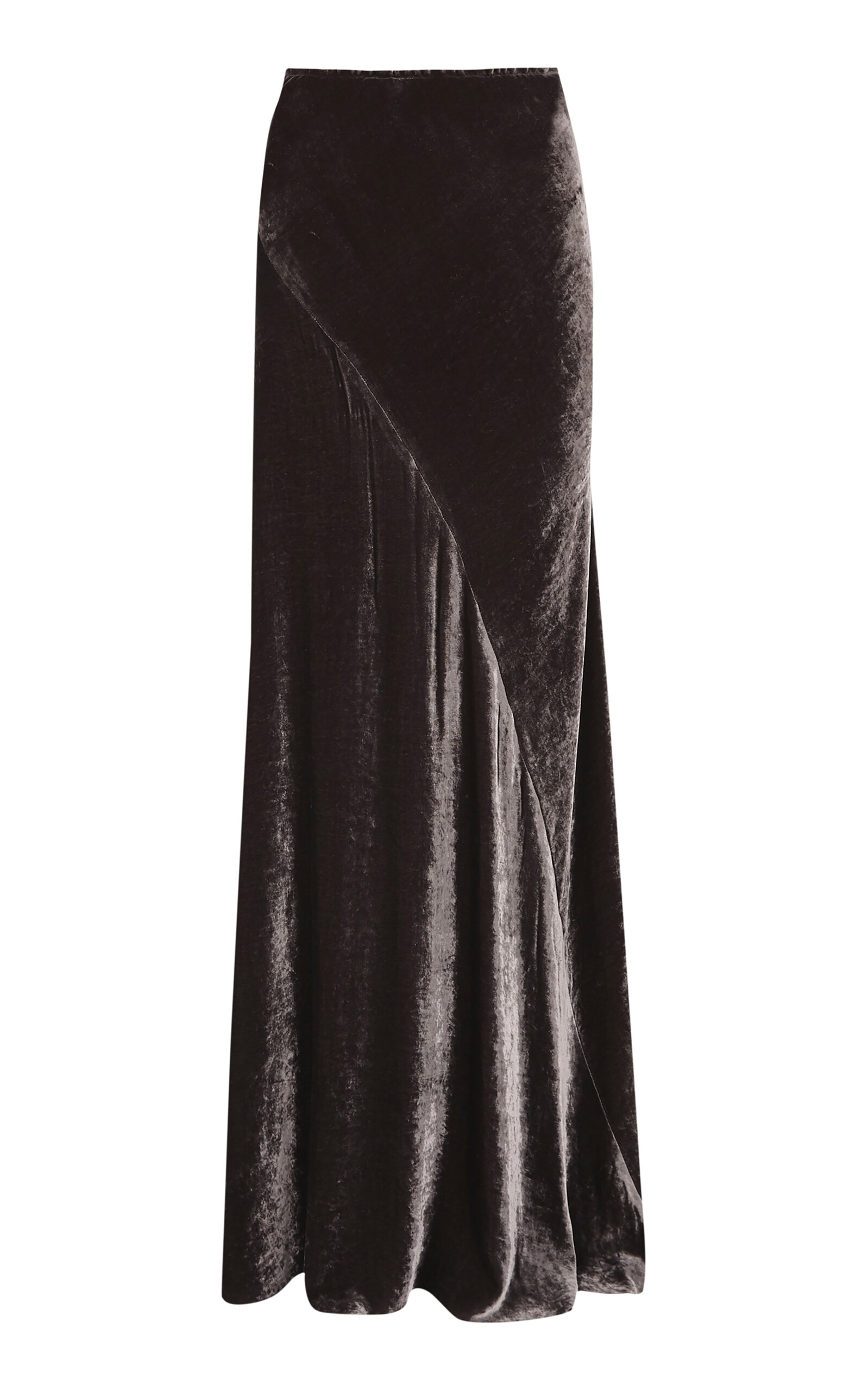 Cortana - Iris Velvet Maxi Skirt - Brown - FR 36 - Moda Operandi