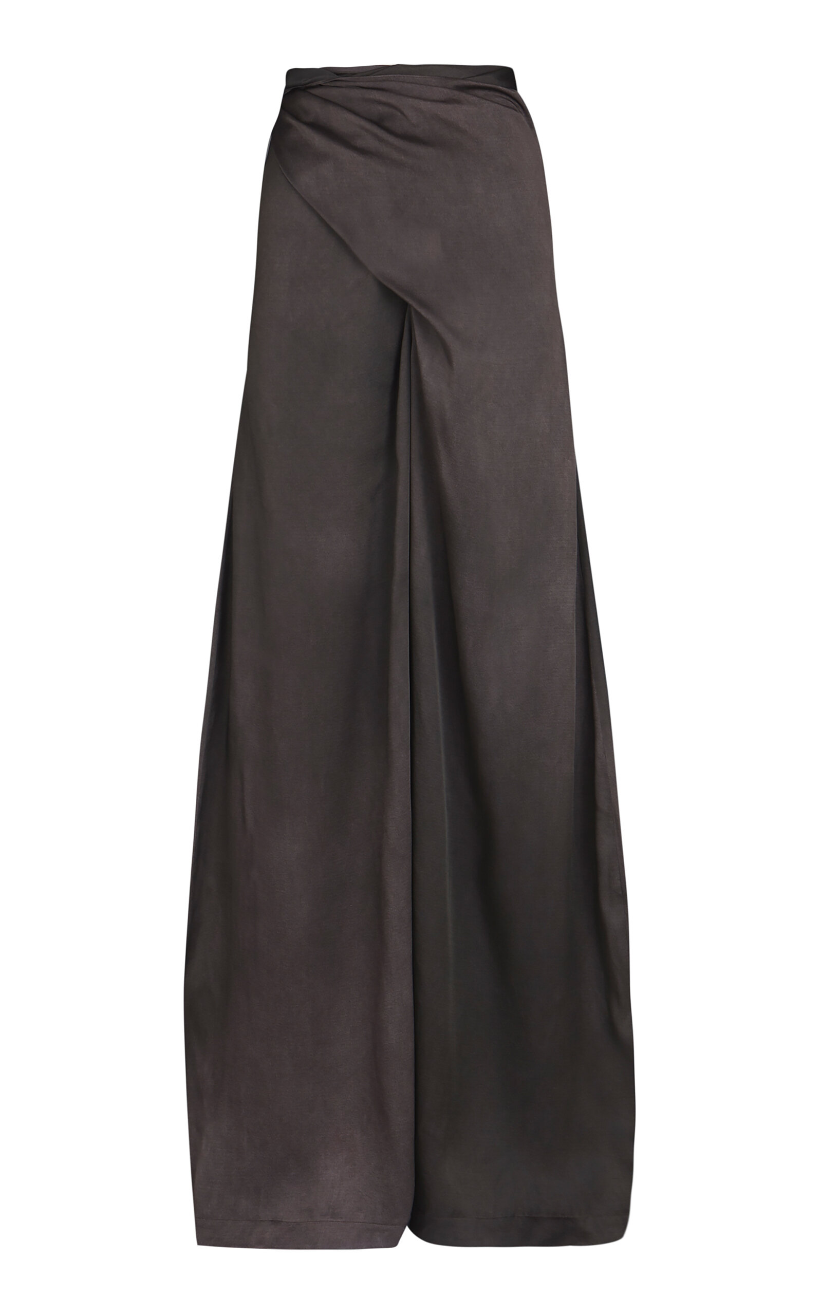 Cortana - Ocaso Satin Wrap Pants - Brown - FR 42 - Moda Operandi