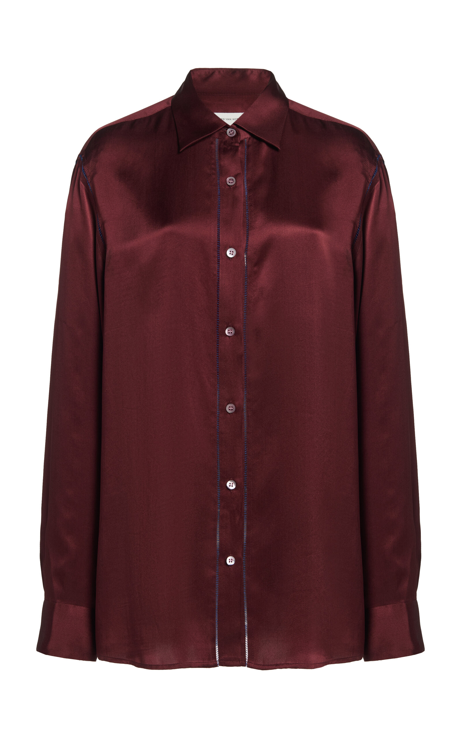 Dries Van Noten Clavelly Silk Shirt In Red