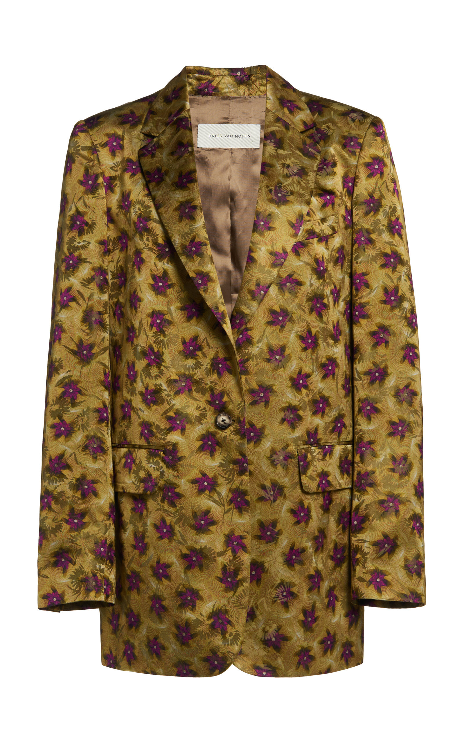 Dries Van Noten Blanchet Floral Single-breasted Blazer In Brown