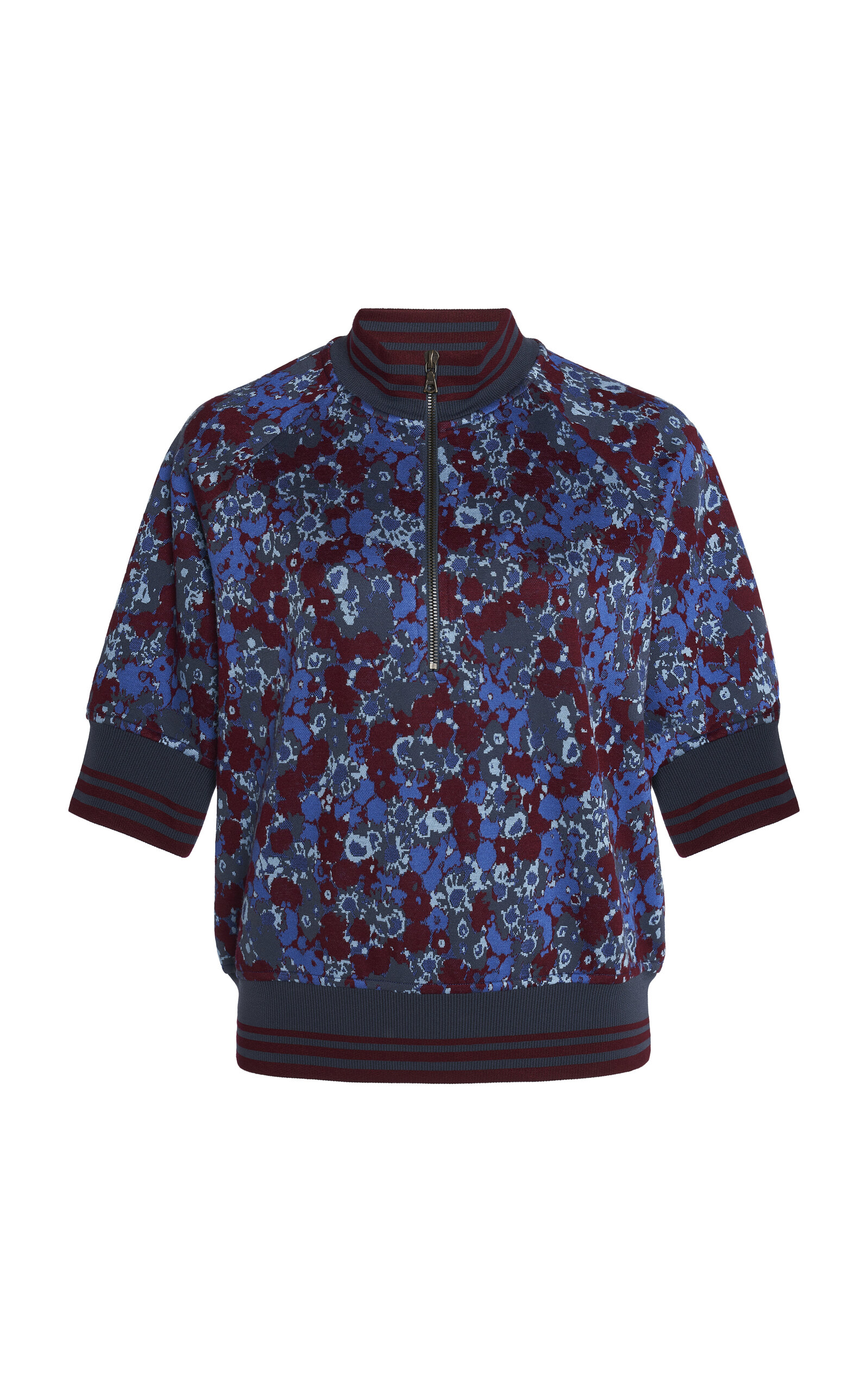 Dries Van Noten Hetuny Half-zip Sweater In Blue