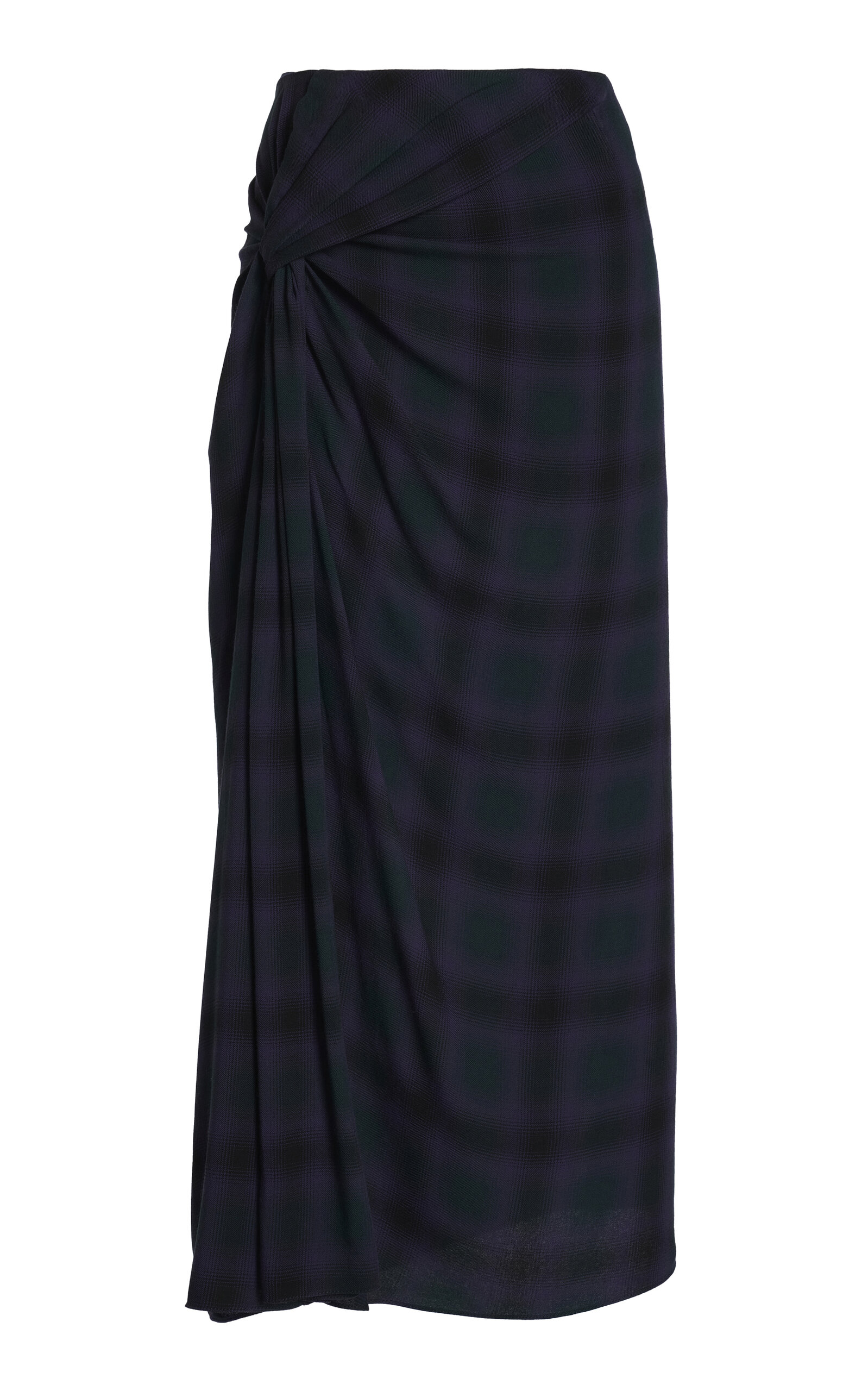 Dries Van Noten Suma Draped Midi Skirt In Purple