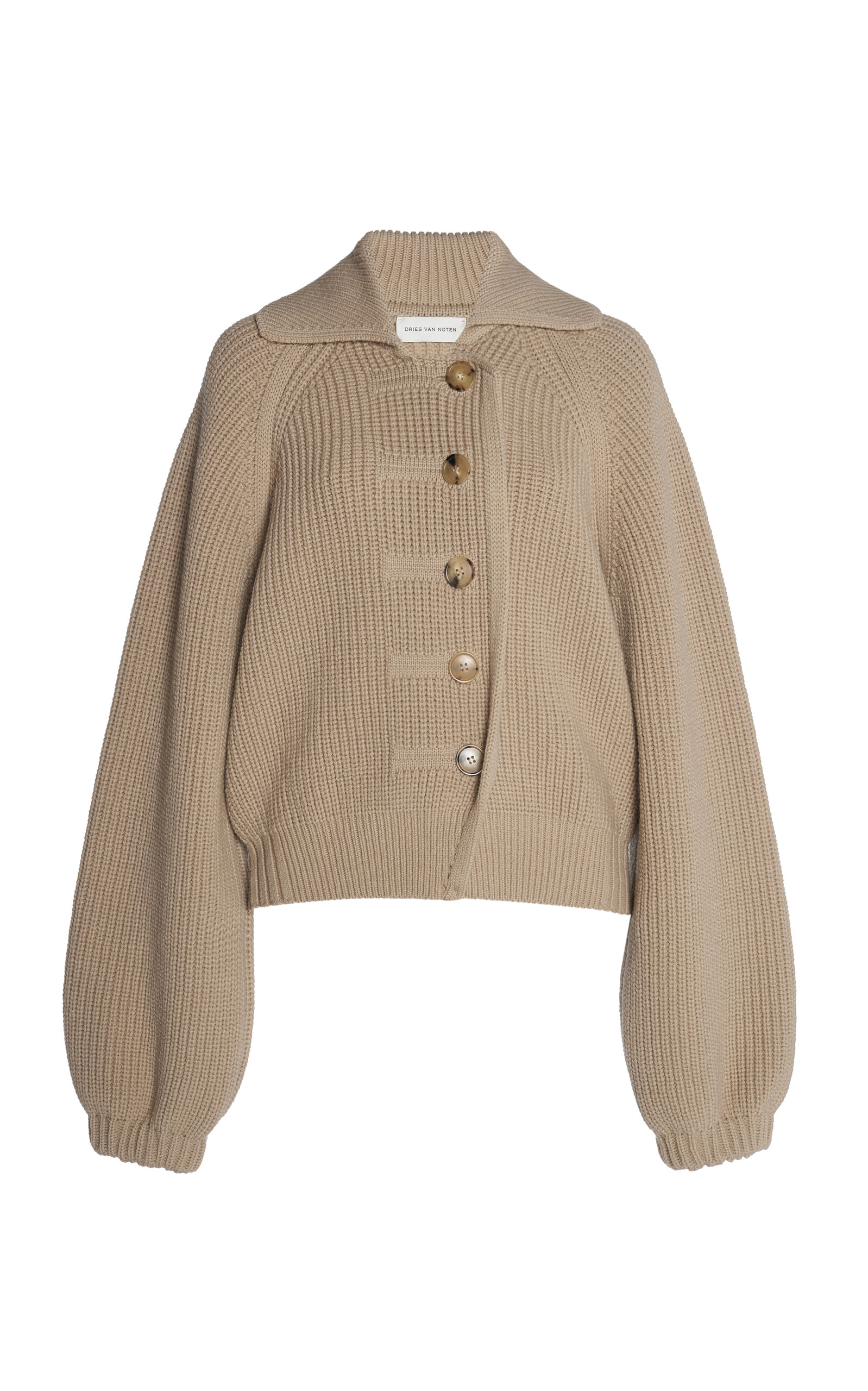 Dries Van Noten Tacha Wool Cardigan In Brown