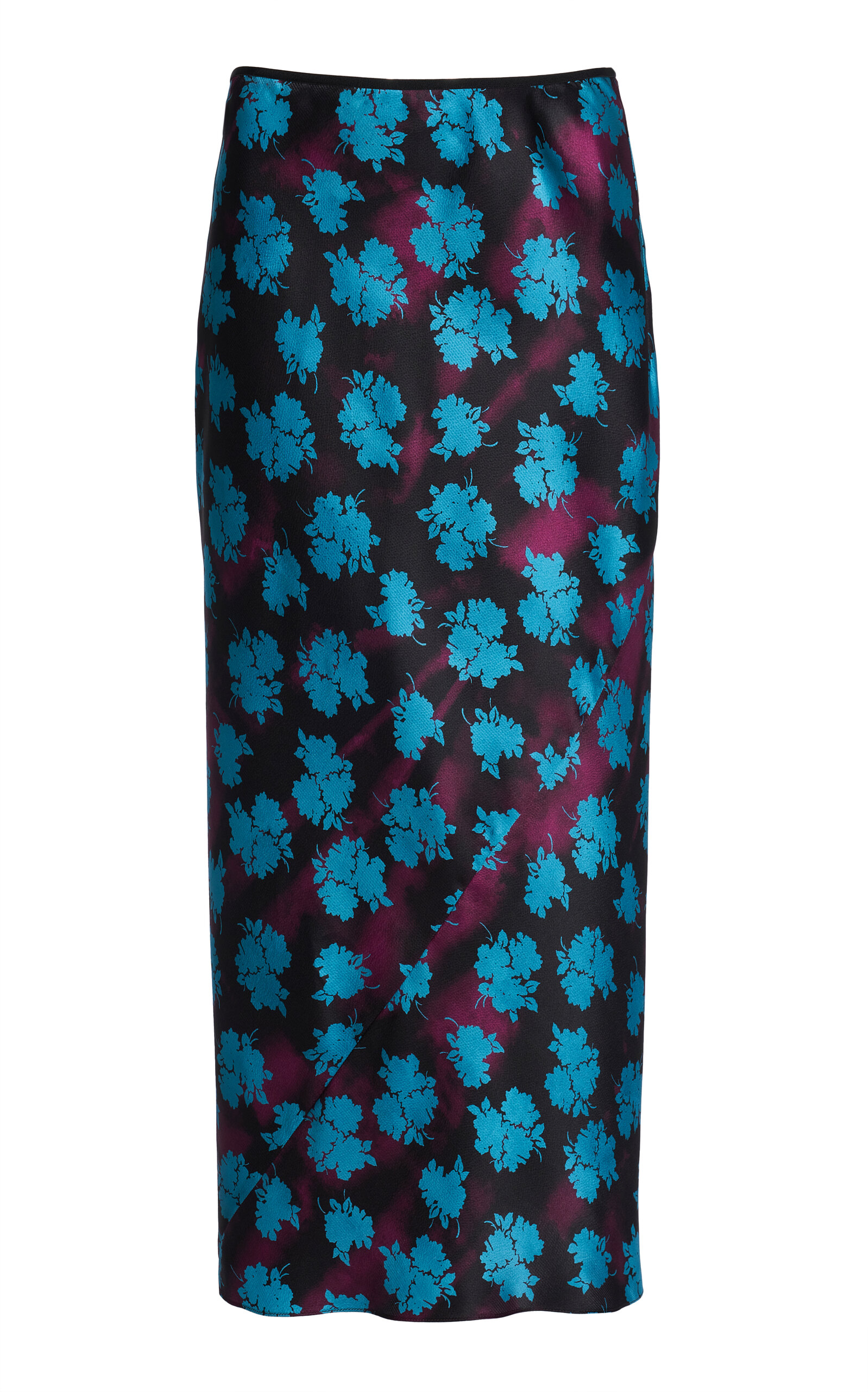 Dries Van Noten Sati Silk Bias Skirt In Multi