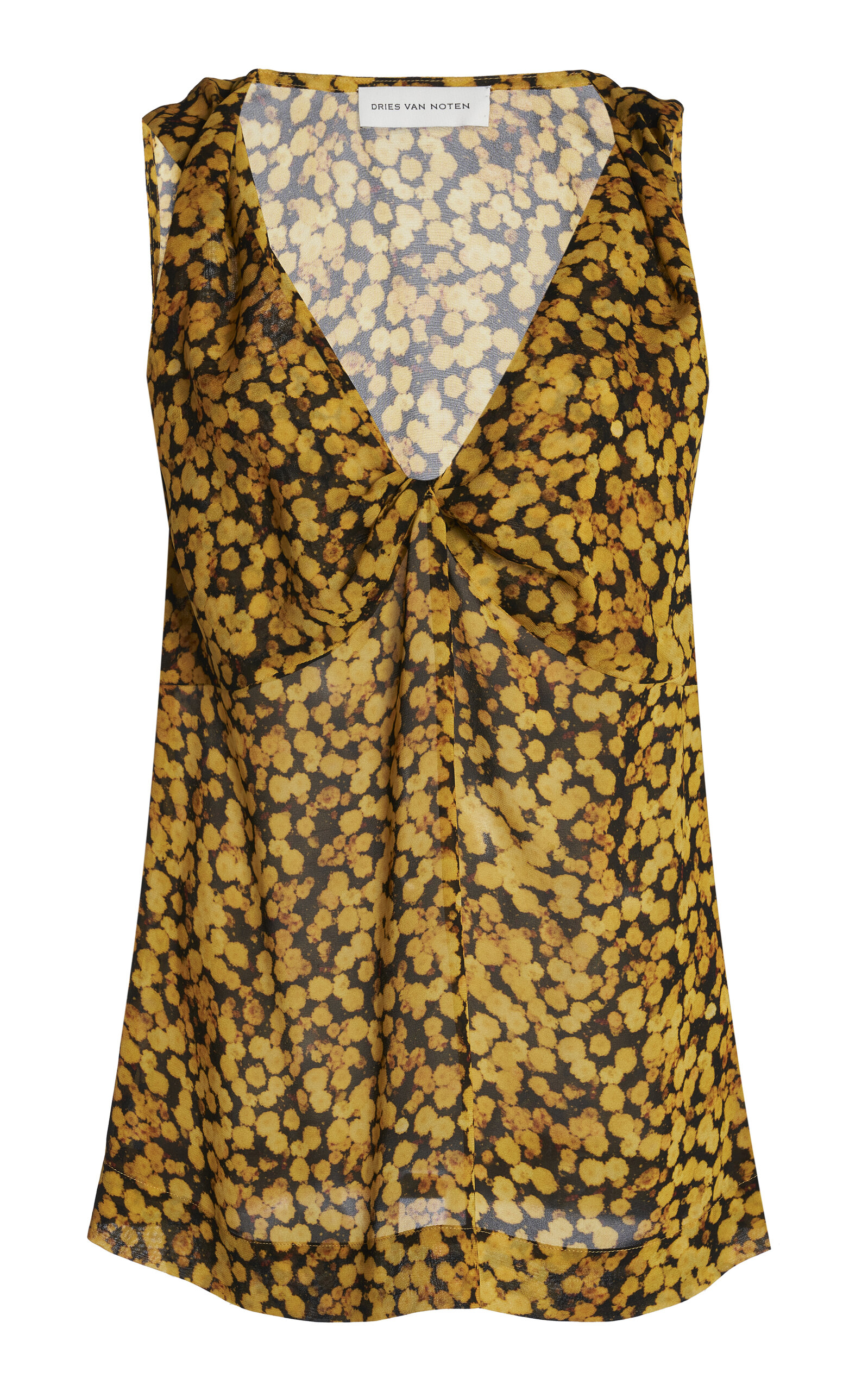Dries Van Noten Cela Printed Top In Yellow