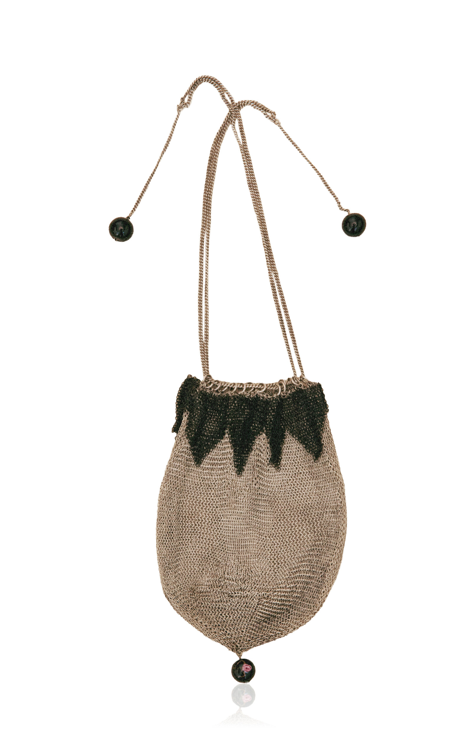 Merci C'est Vintage - 19th Century French Chain Mail Evening Bag - Silver - OS - Moda Operandi