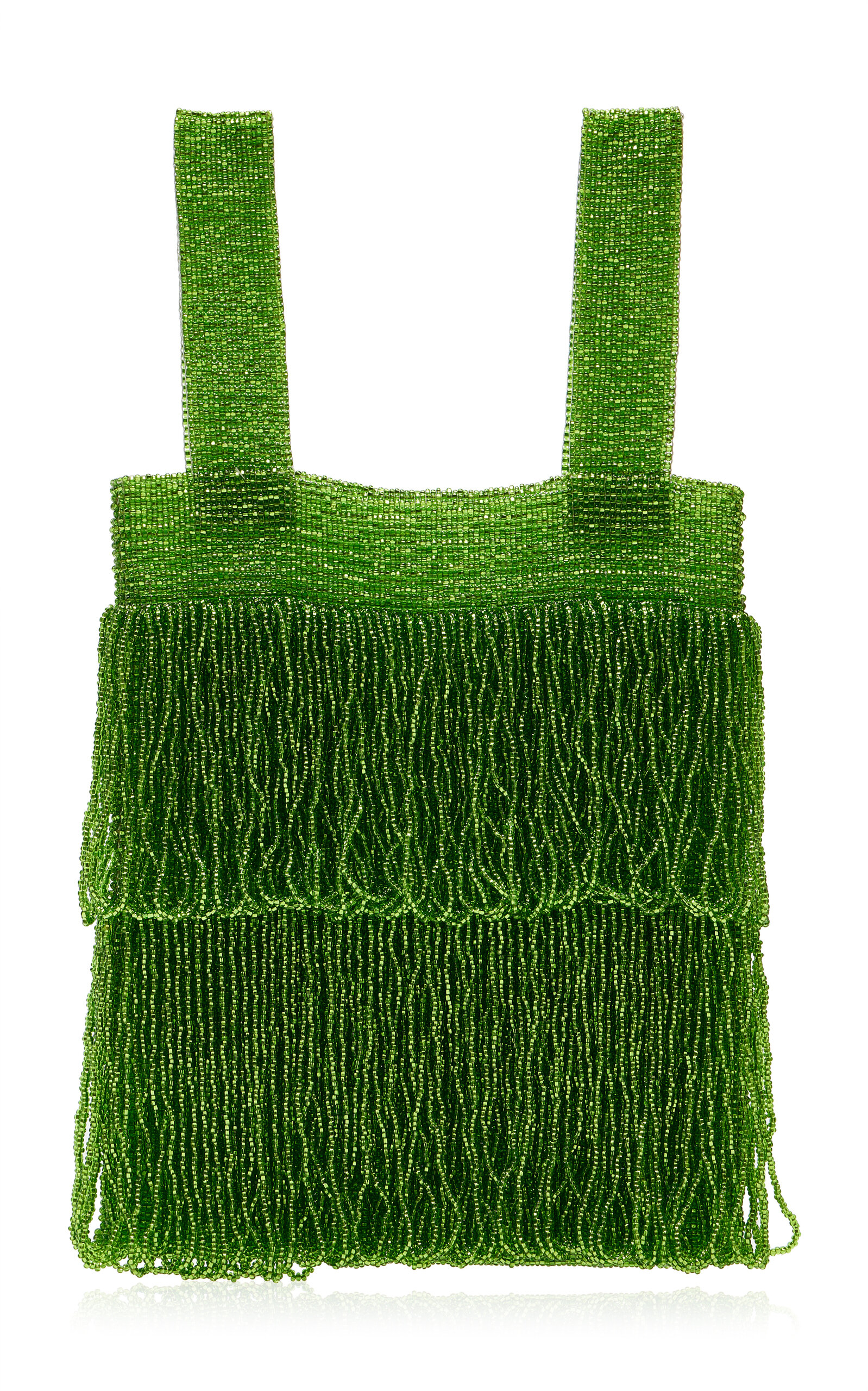 Pura Utz - Exclusive Twisted Tassel Beaded Pouch  - Green - OS - Moda Operandi