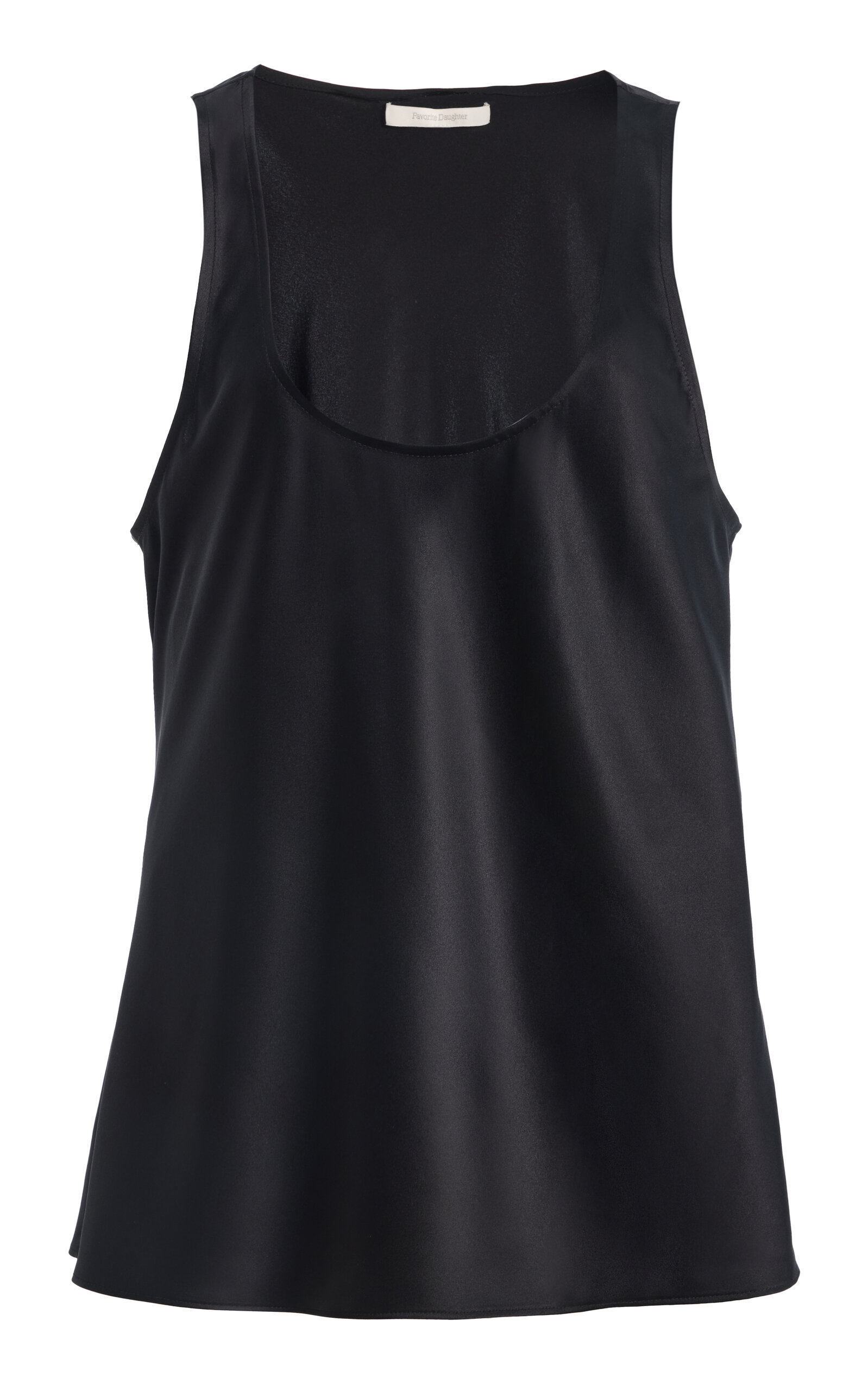 Favorite Daughter - The Clean Cut Silk-Blend Tank Top - Black - L - Moda Operandi