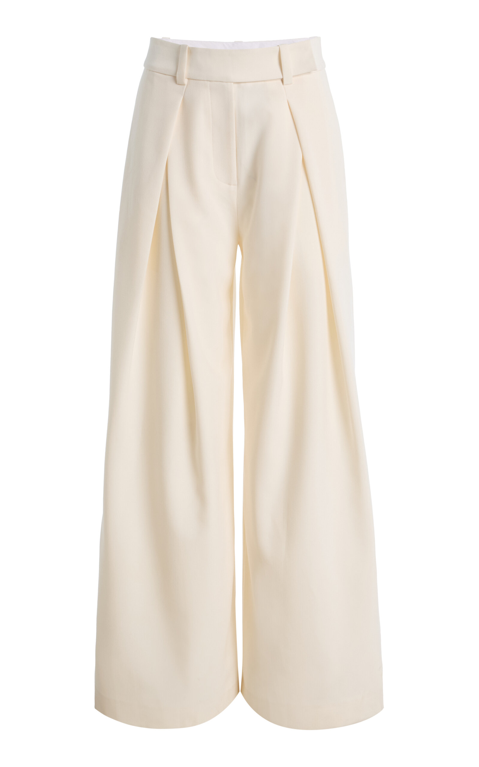 Favorite Daughter - Pleats For Days Crepe Wide-Leg Pants - Ivory - US 2 - Moda Operandi