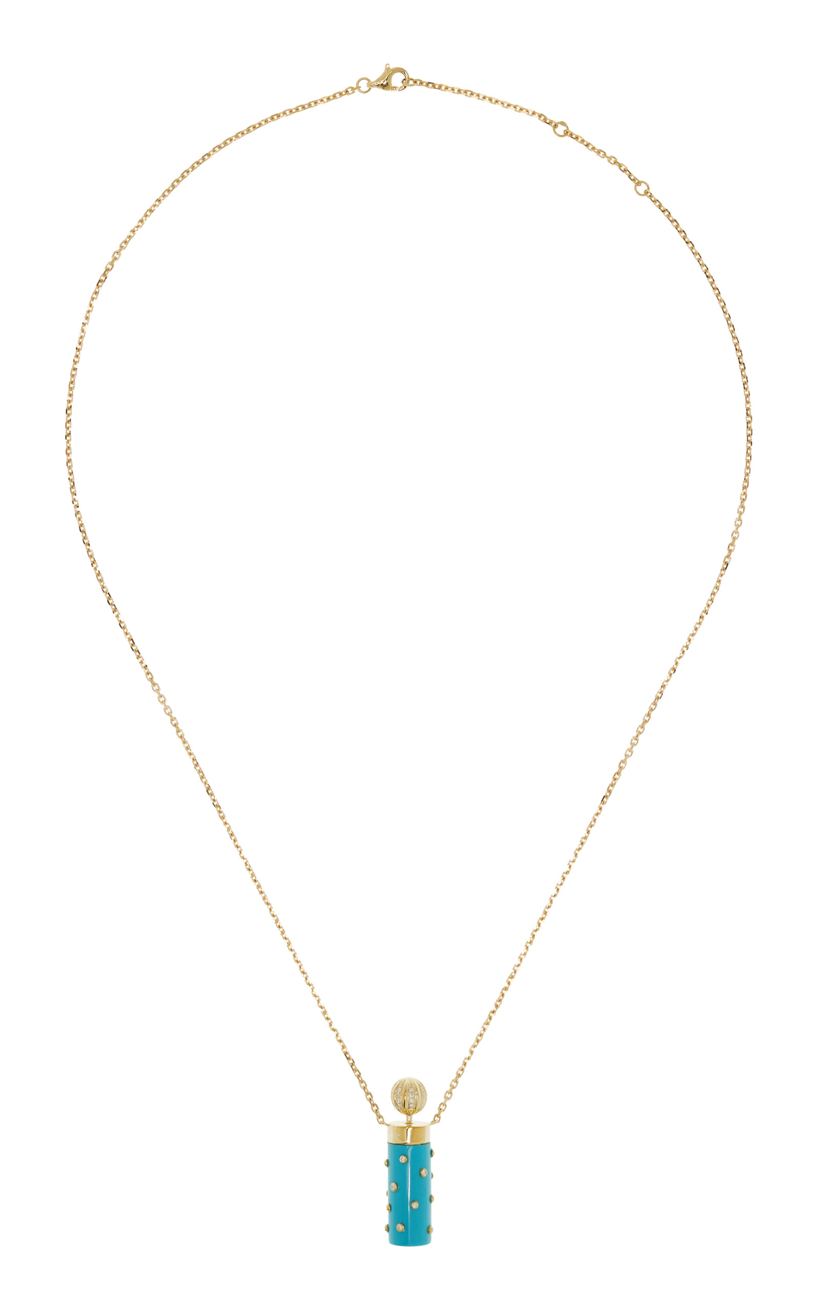 Yvonne Leon - Vase 9K Yellow Gold Turquoise Necklace - Blue - OS - Moda Operandi - Gifts For Her