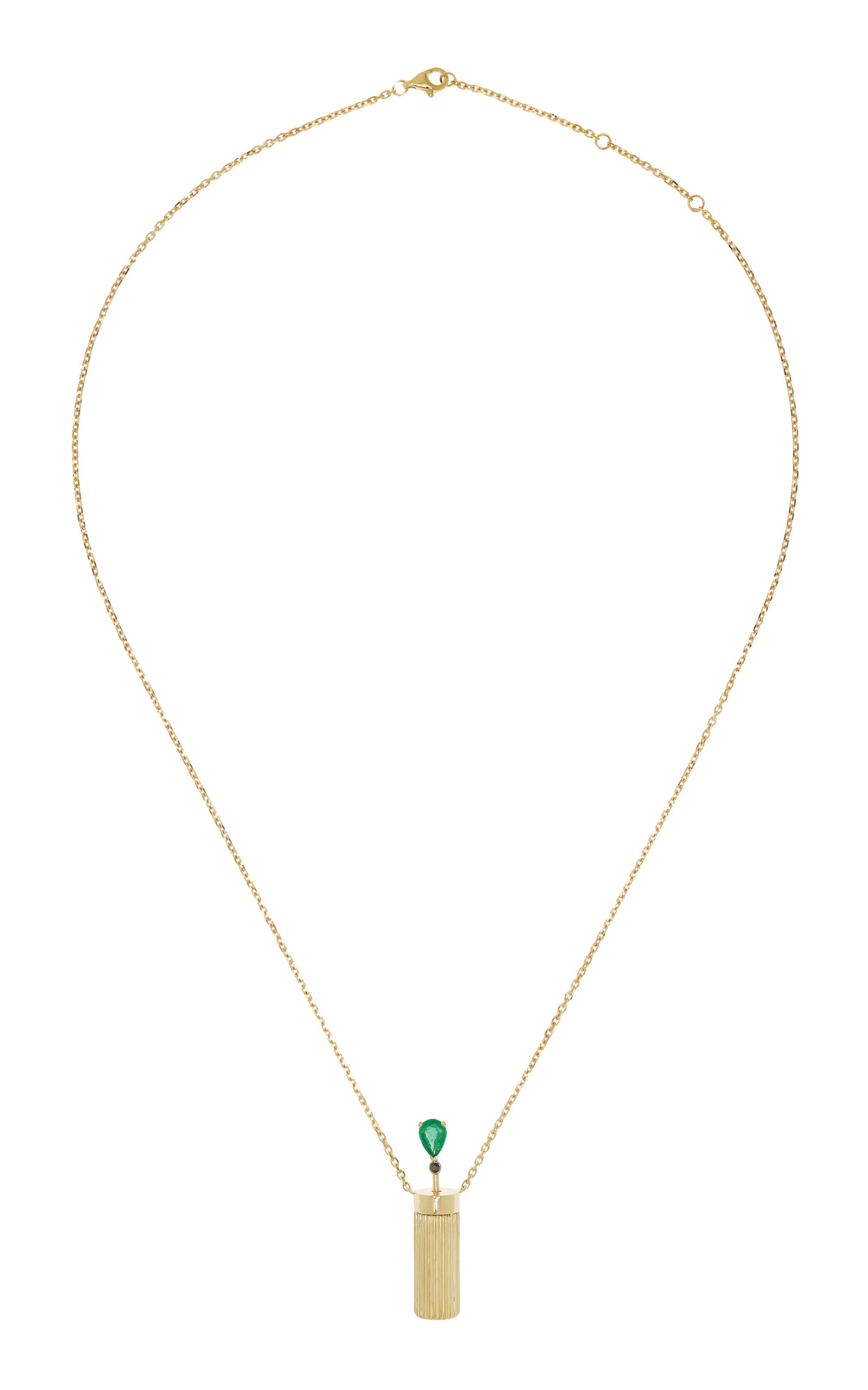 Yvonne Leon - Berlingot Vase 9K Yellow Gold Necklace - Green - OS - Moda Operandi - Gifts For Her