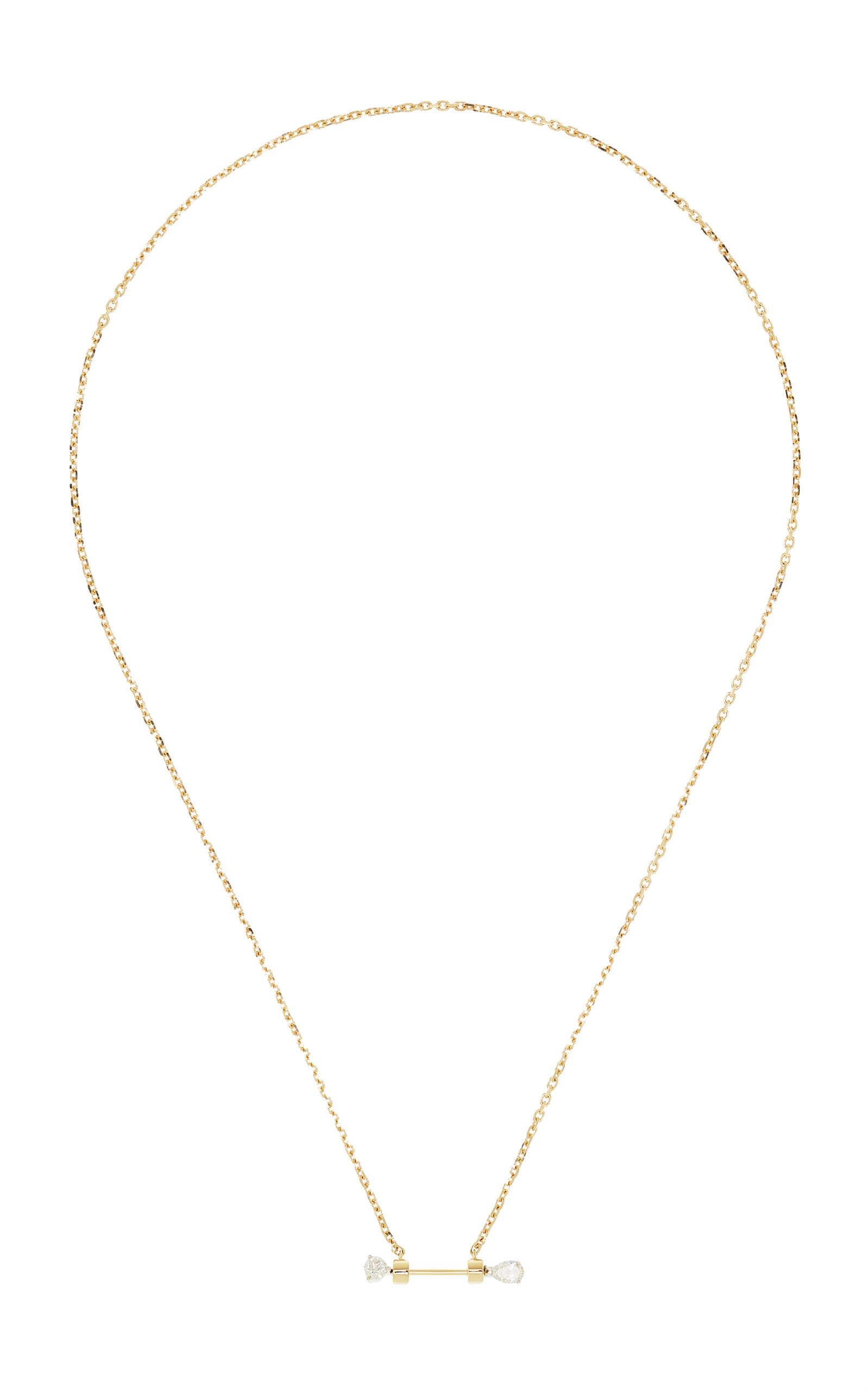 Yvonne Leon - 18K Yellow Gold Diamond Pin Necklace - Gold - OS - Moda Operandi - Gifts For Her