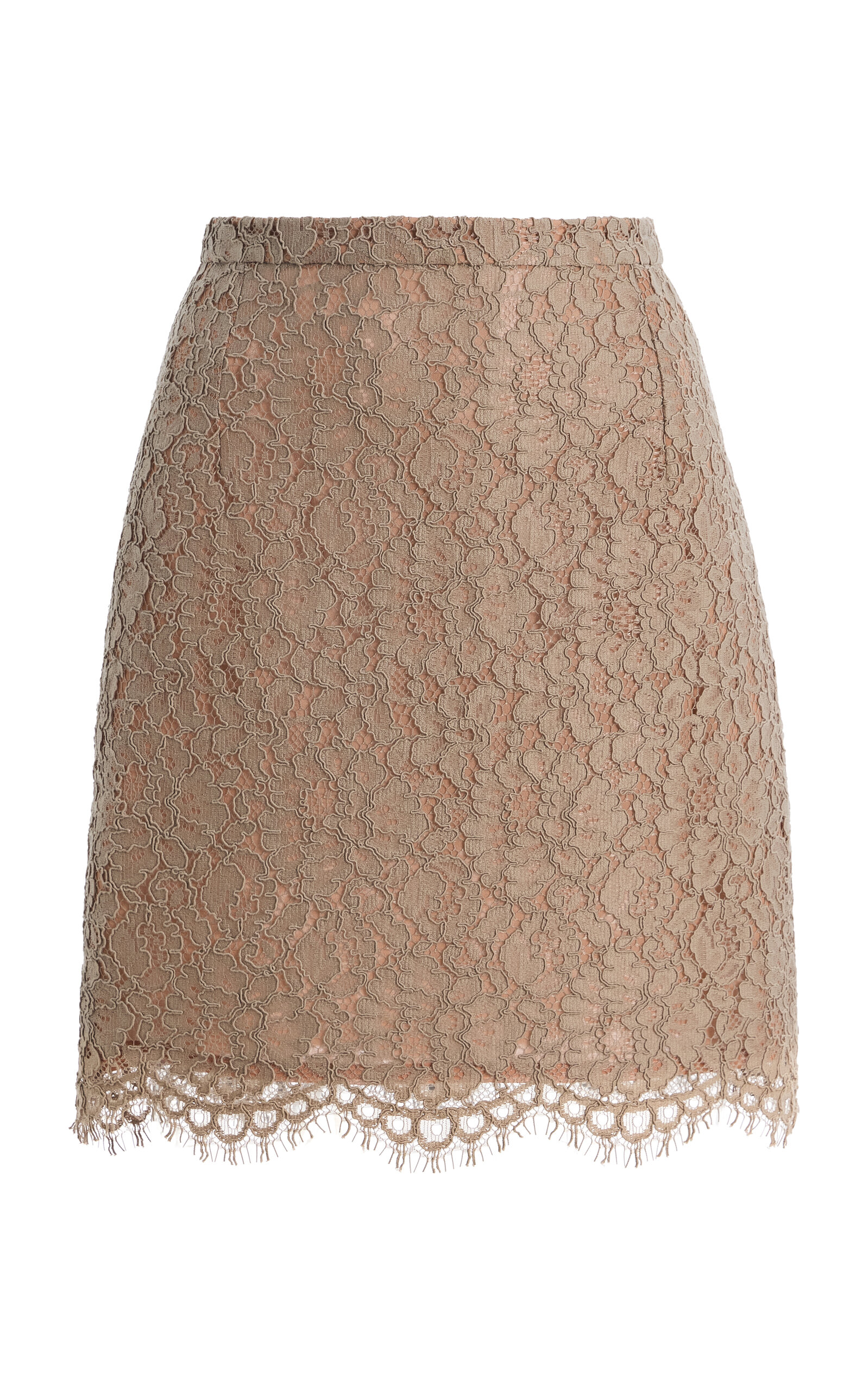 Michael Kors Collection Lace Mini Skirt In Brown