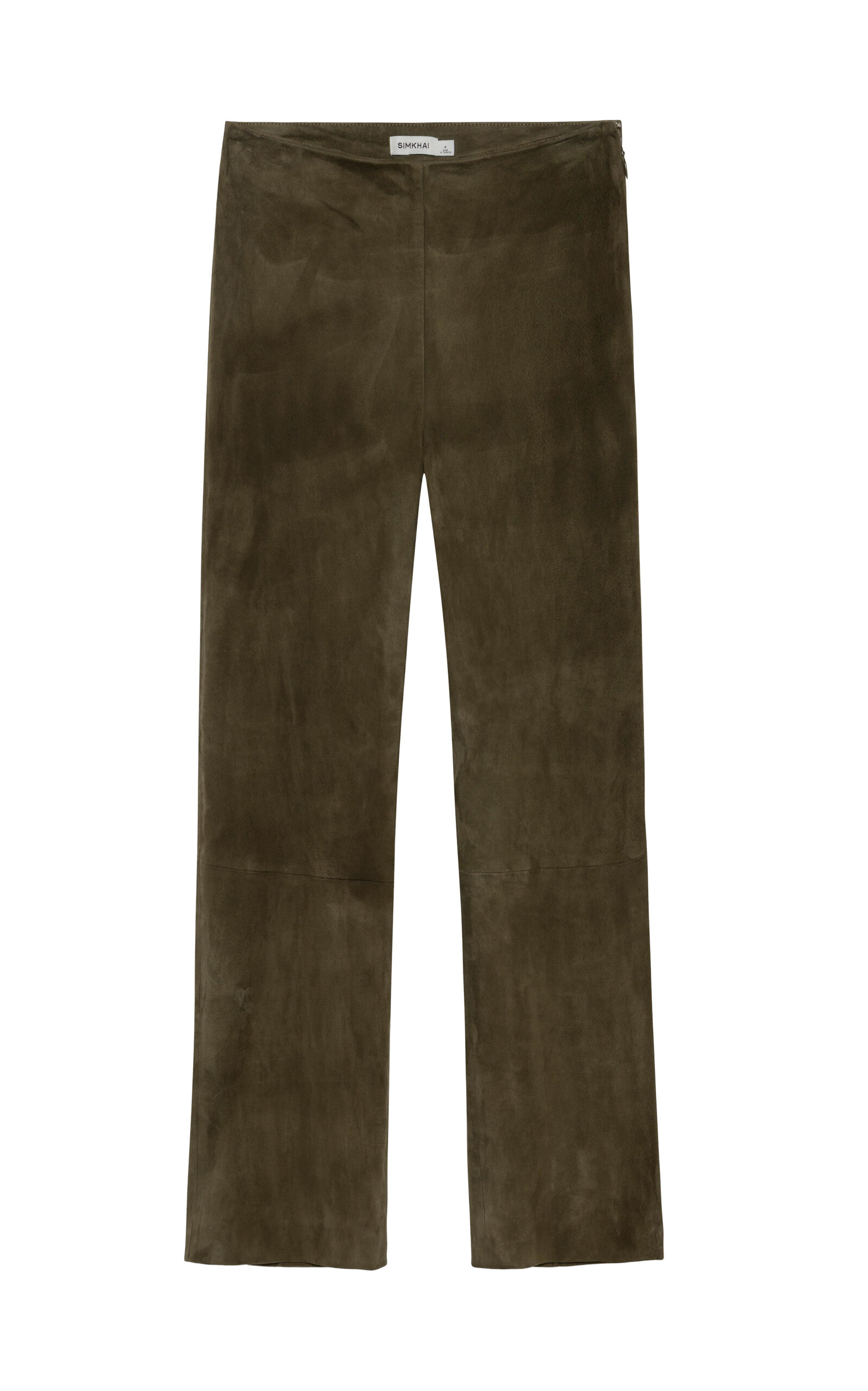 Simkhai Veda Cropped Suede Pant In Green