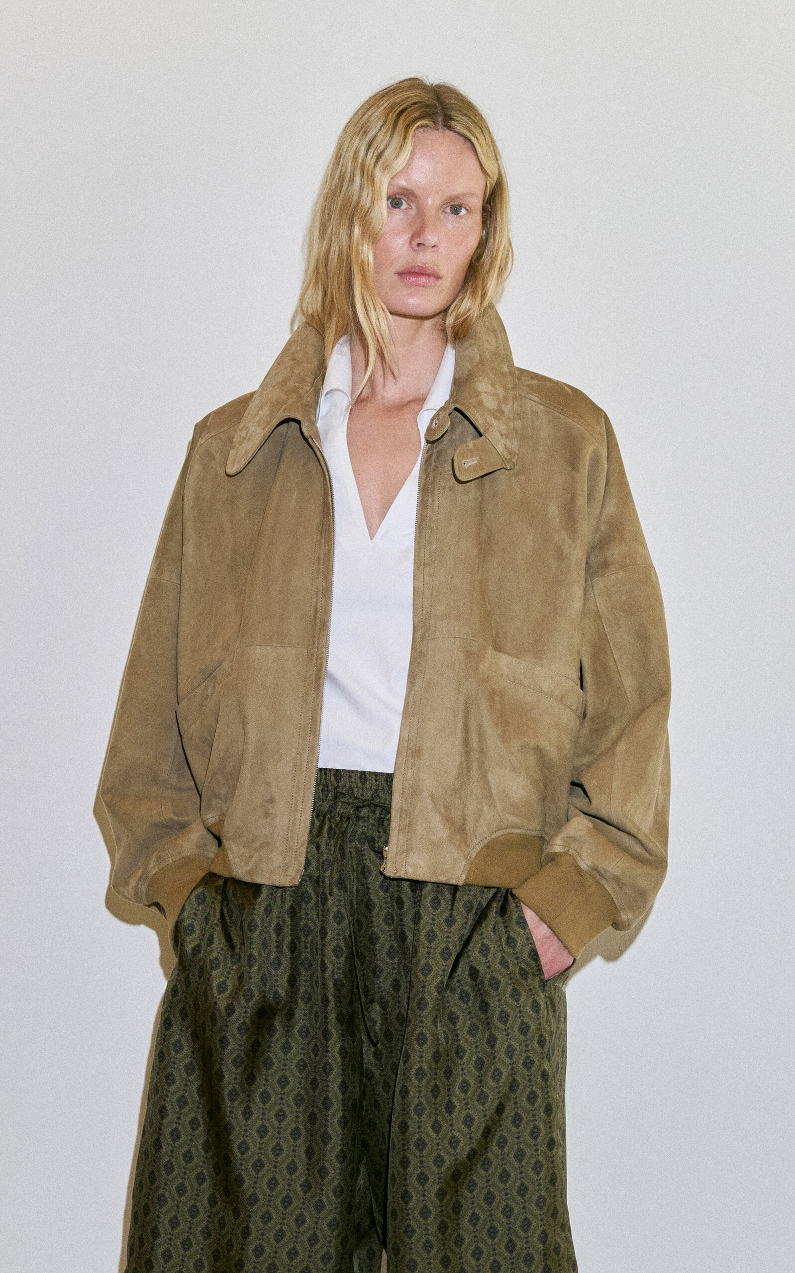 DARKPARK Estelle Suede Bomber Jacket - Moda Operandi