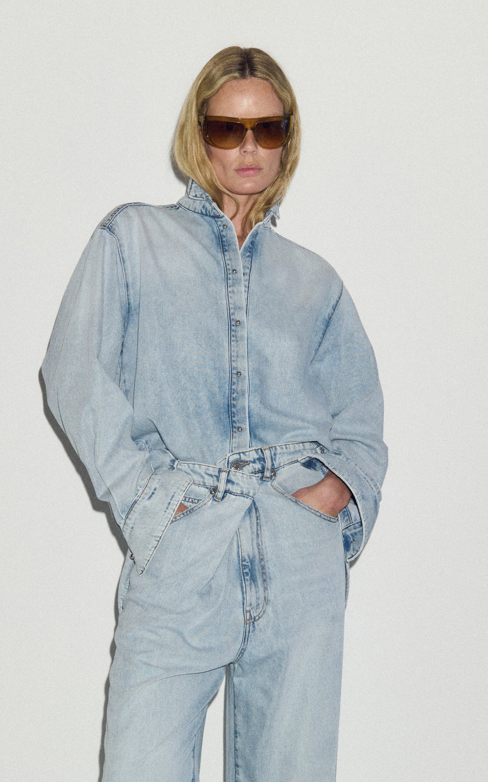 DARKPARK Olvia Wing Tip Collar Cotton-Blend Shirt - Moda Operandi