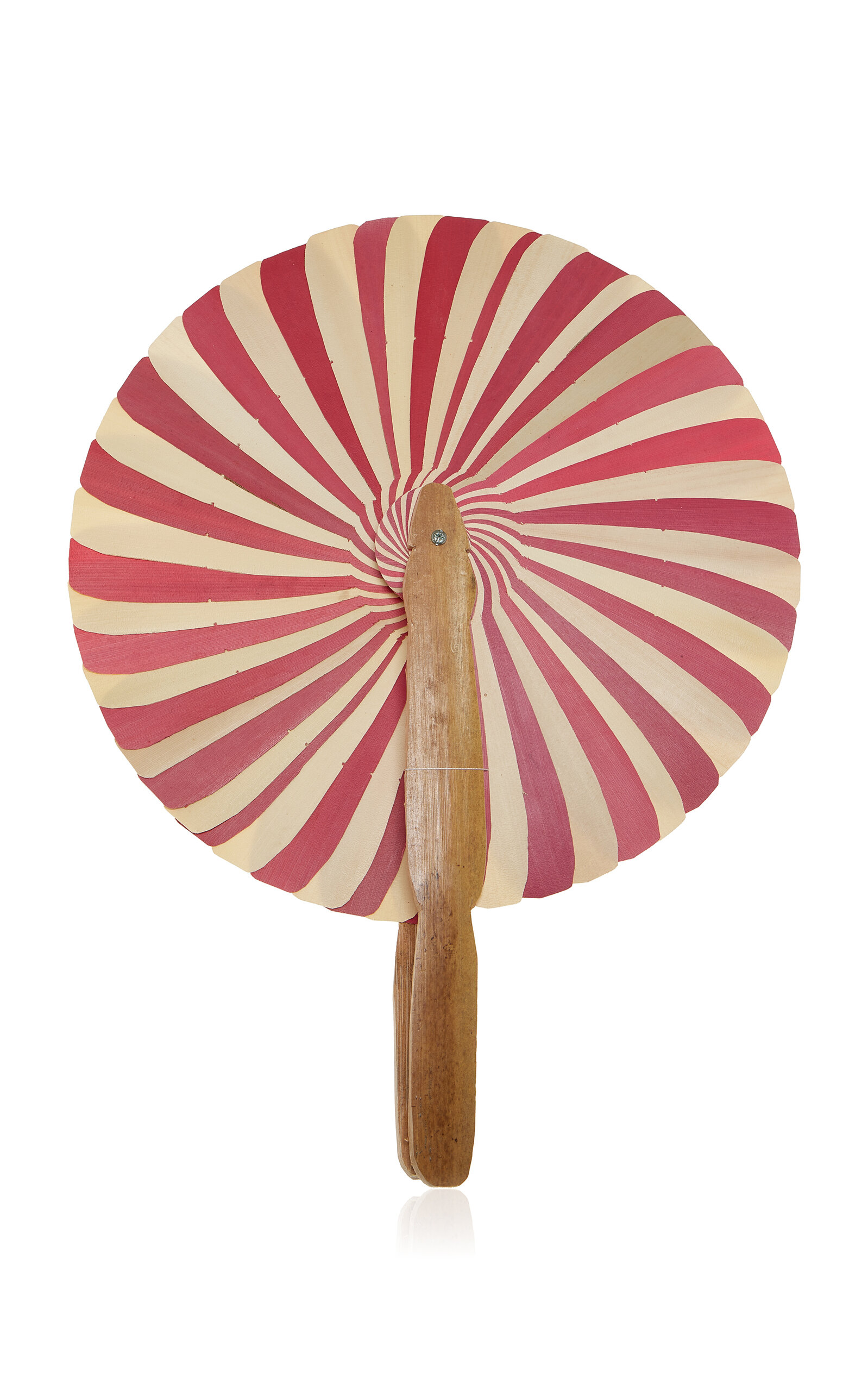 The Nice Fleet - Palm Leaves Wooden Fan - Red - Moda Operandi