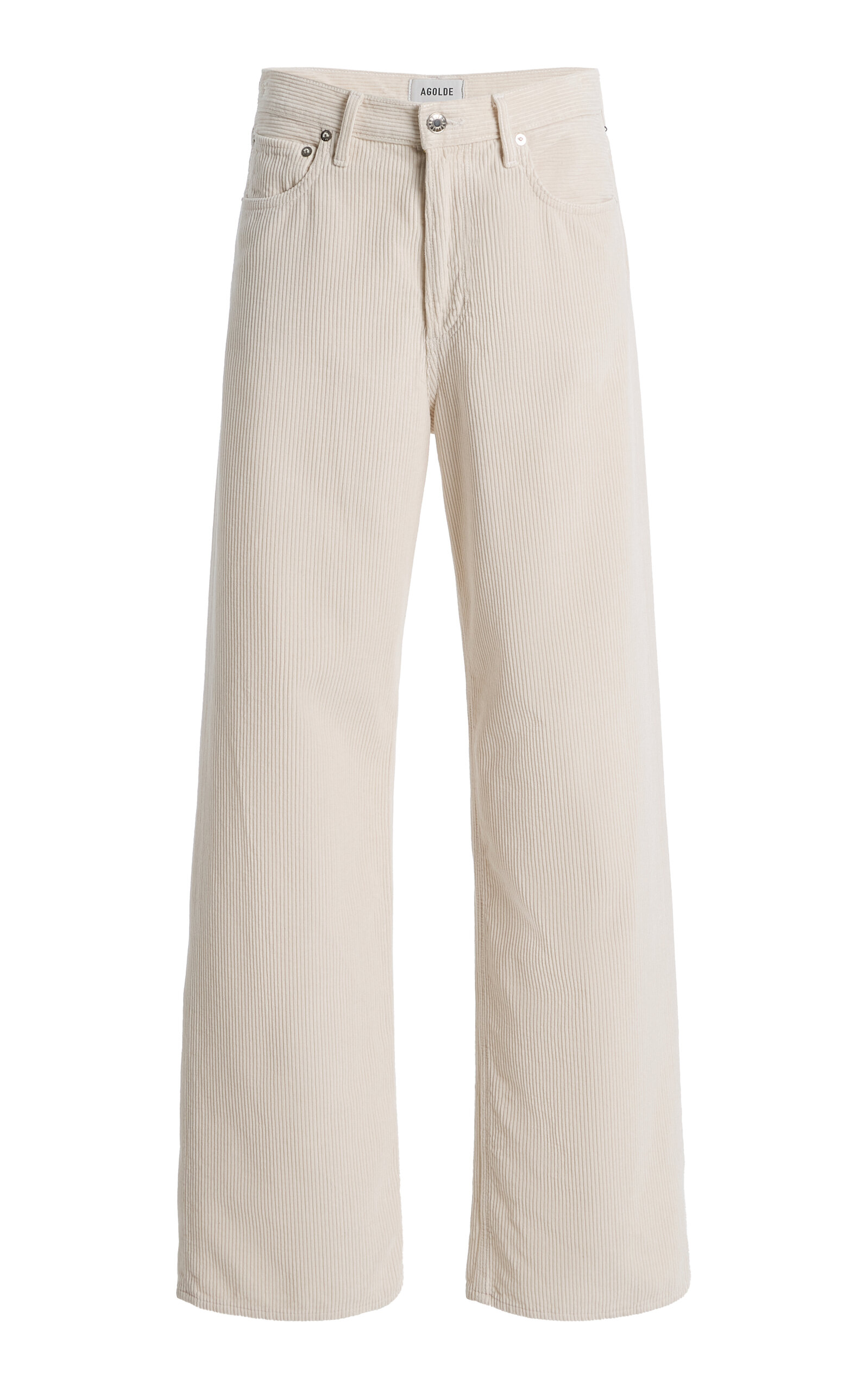 Agolde - Ren Corduroy High-Rise Wide-Leg Jeans - White - 28 - Moda Operandi