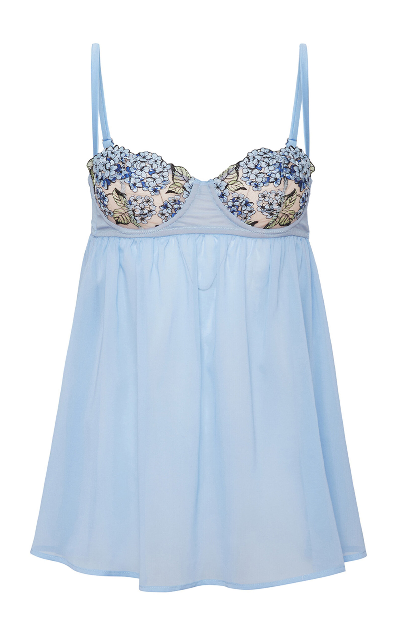 Fleur Du Mal Hydrangea Cupped Babydoll In Blue