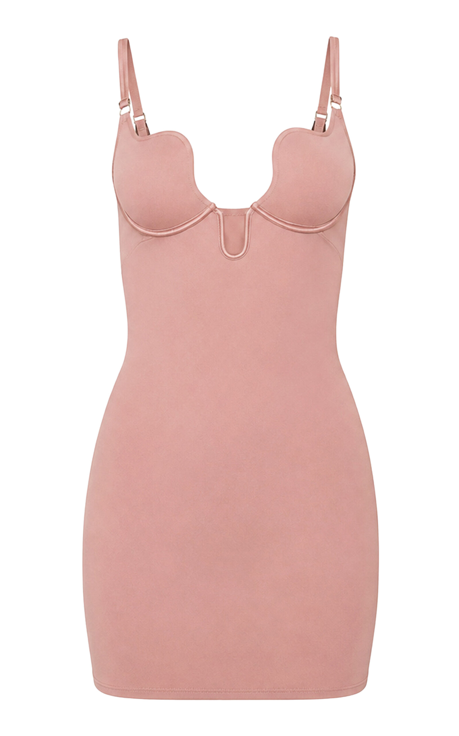 Fleur Du Mal Seduce U-plunge Mini Slip In Tan