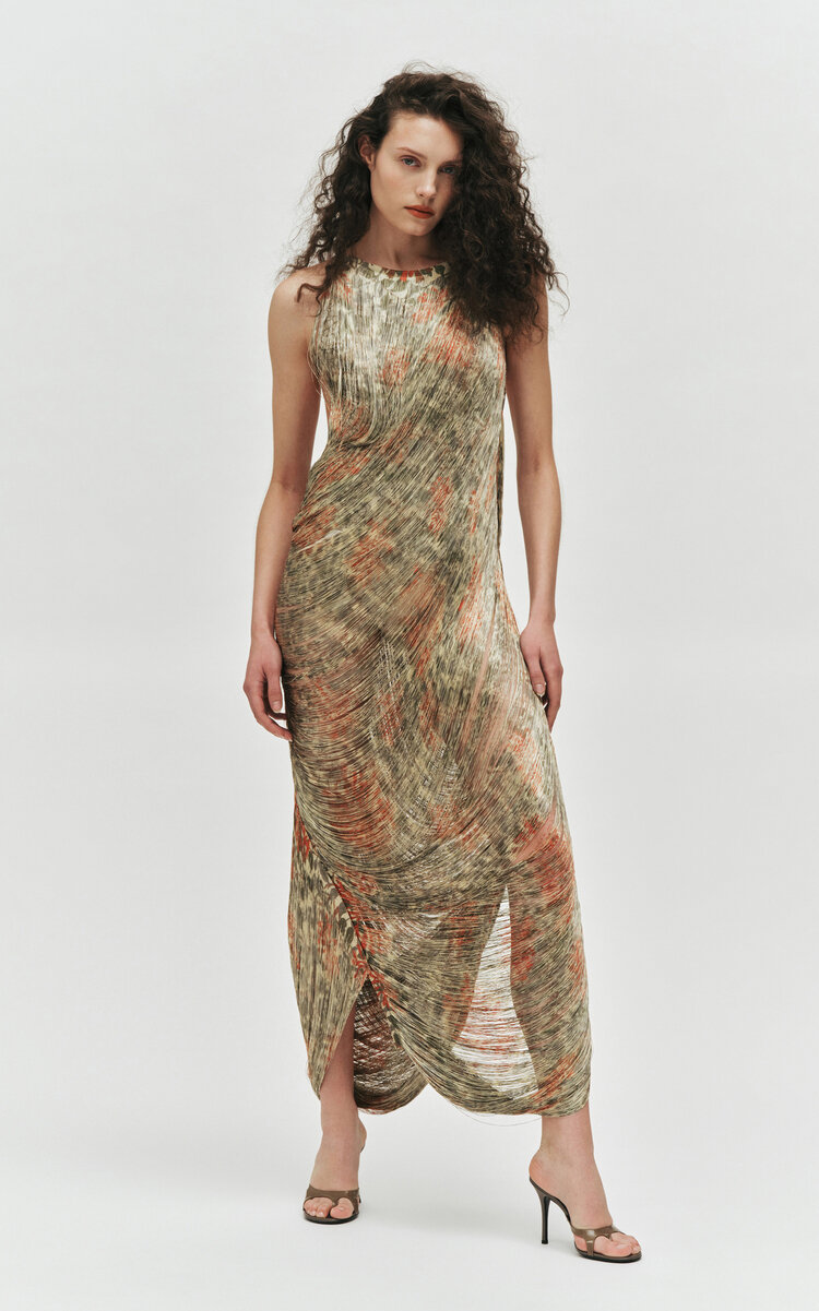 Christopher Esber Warped Wallpaper Printed Tassel Gown - Moda Operandi