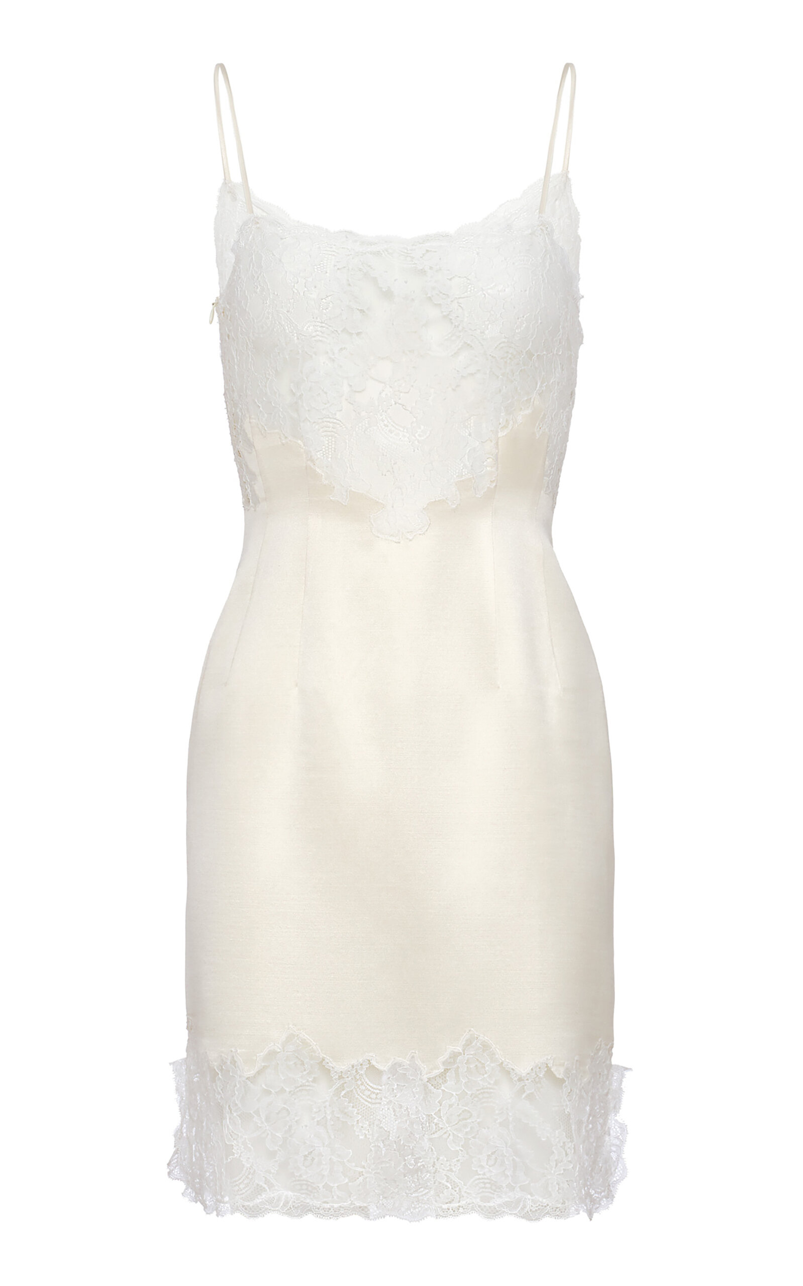 Magda Butrym Lace-Trimmed Silk-Blend Mini Slip Dress - Moda Operandi