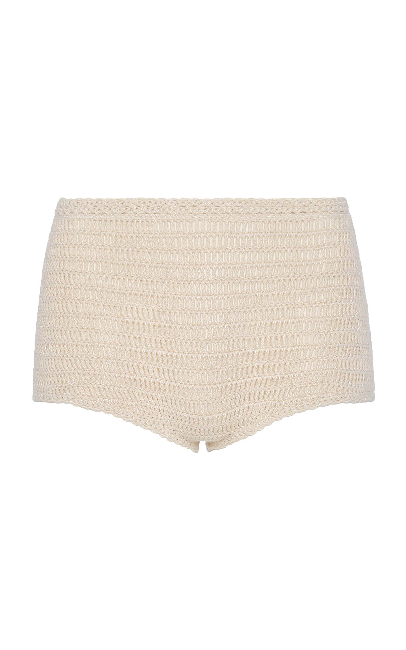 Magda Butrym Crocheted Cotton Mini Shorts - Moda Operandi