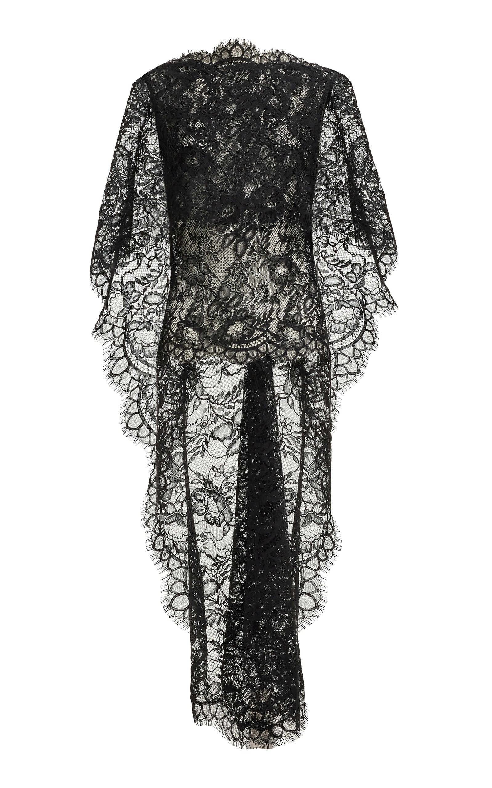 Elie Saab Cascading Lace Cape-Sleeve Top - Moda Operandi